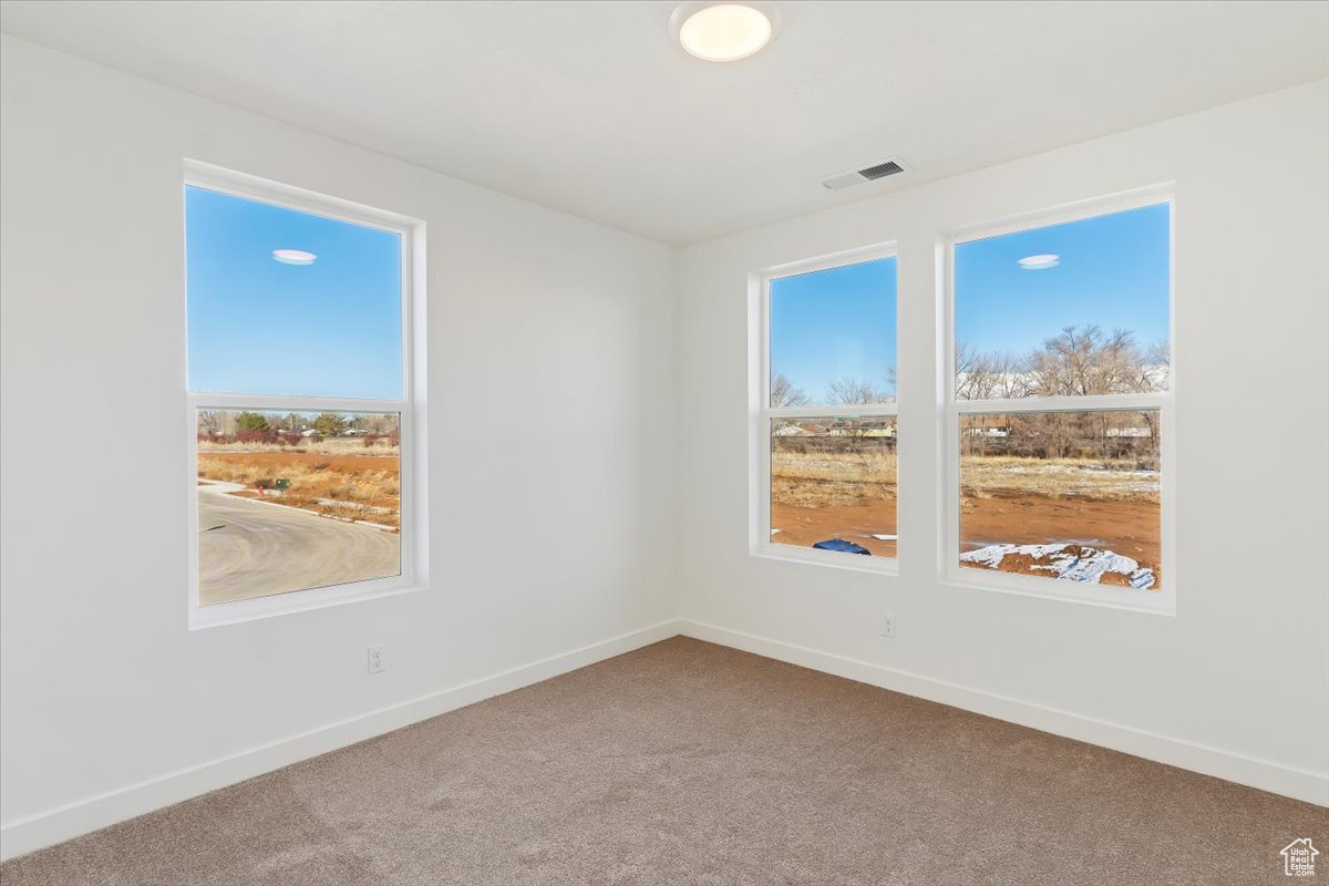 View of carpeted spare room