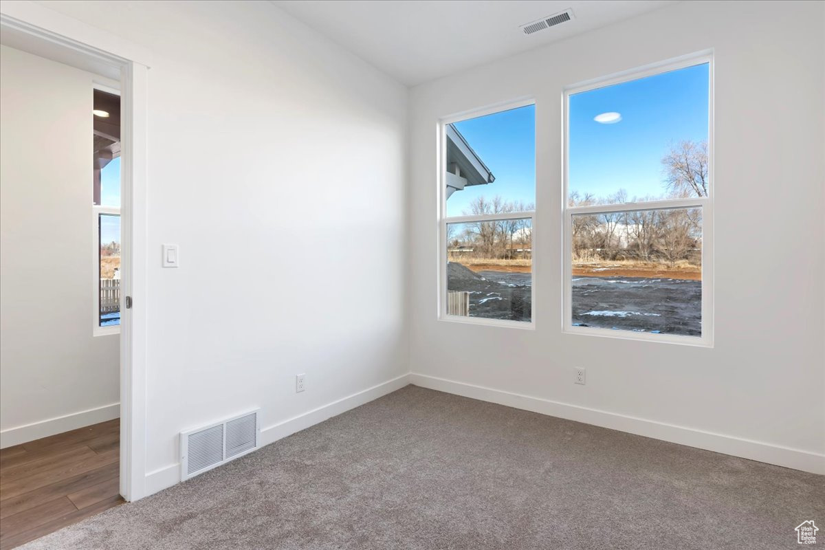 View of carpeted spare room