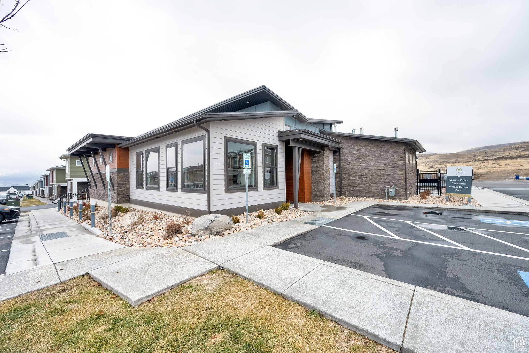 View of side of clubhouse