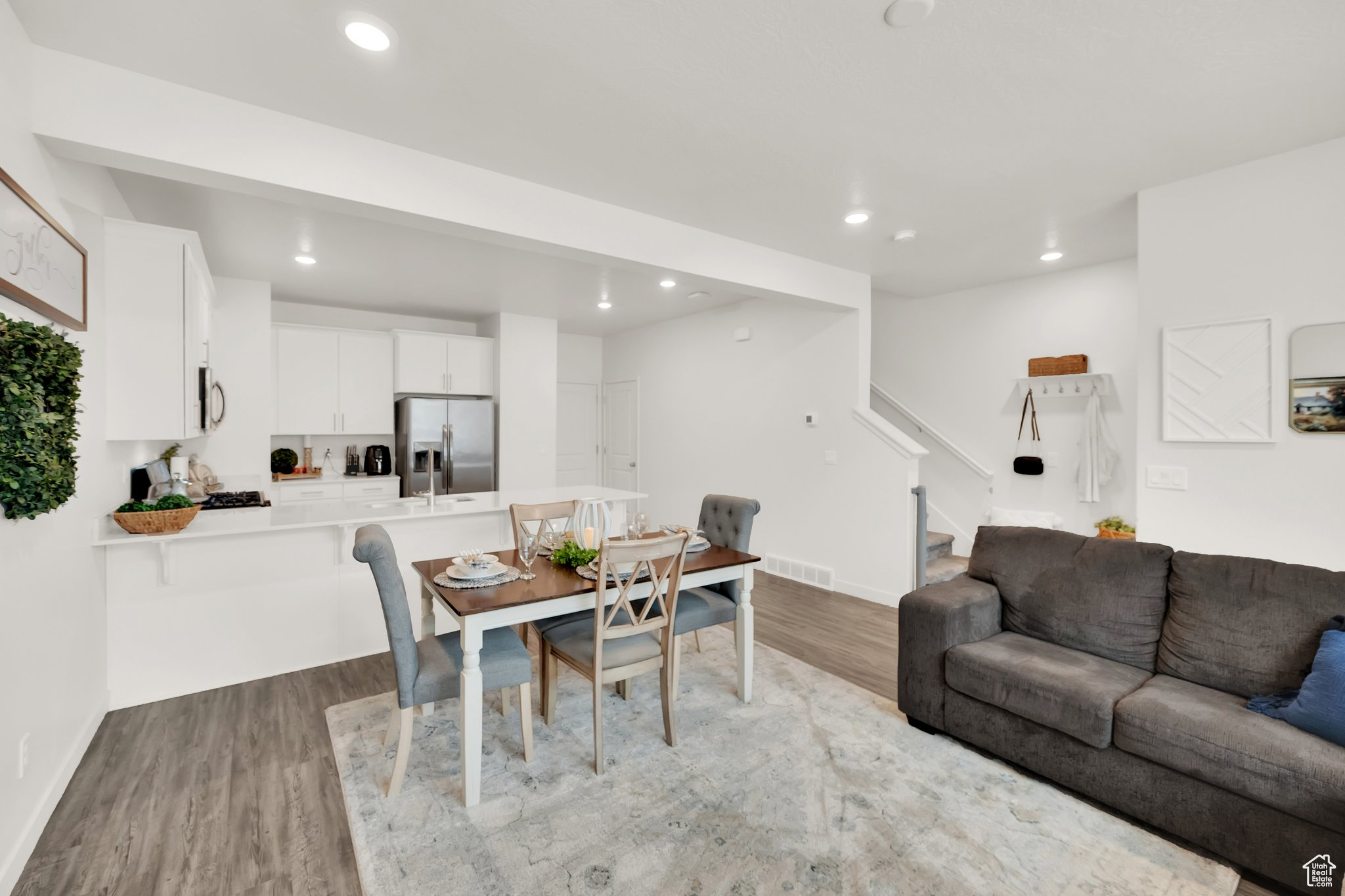 Dining space featuring light hardwood / wood-style floors