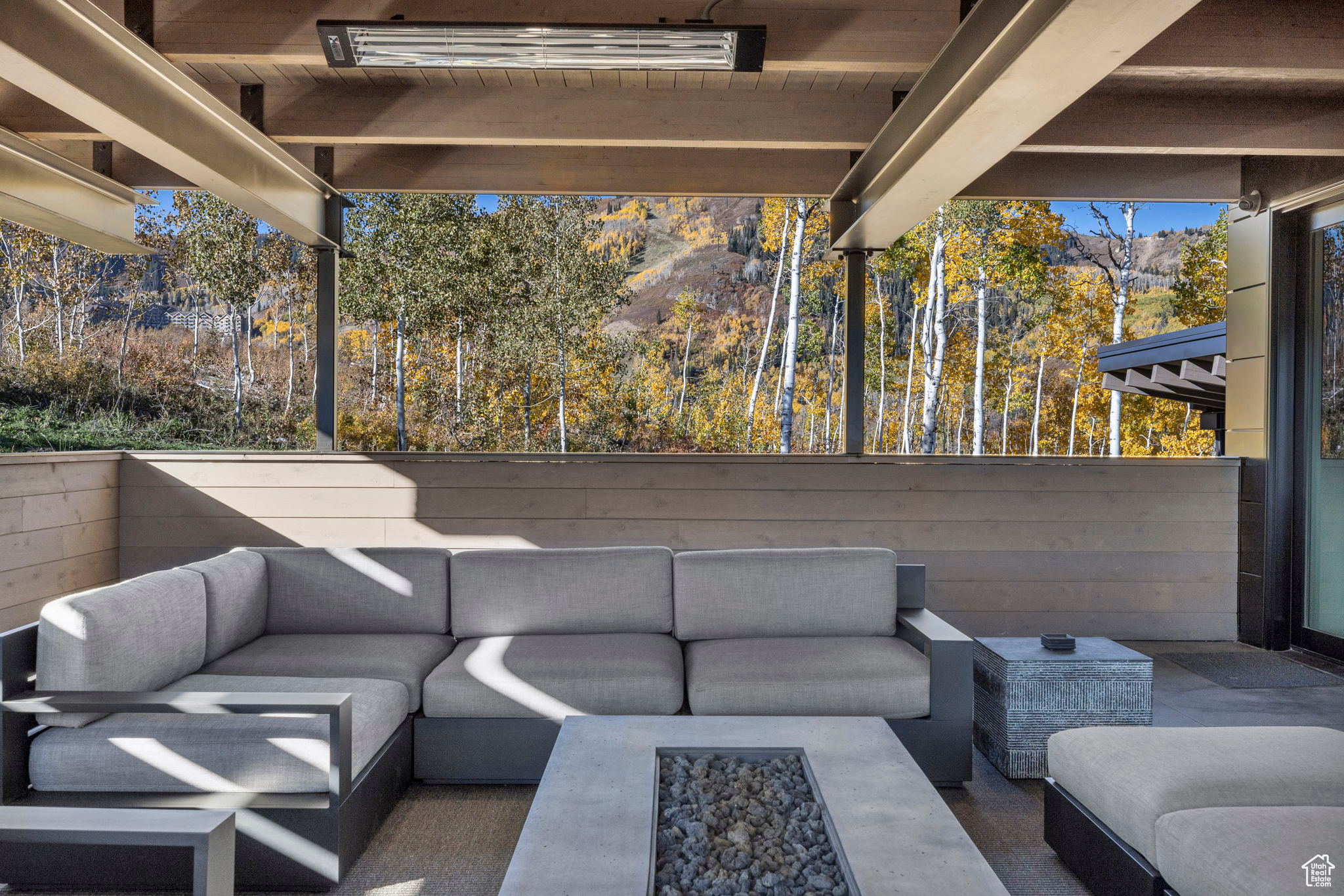 View of patio with outdoor lounge area