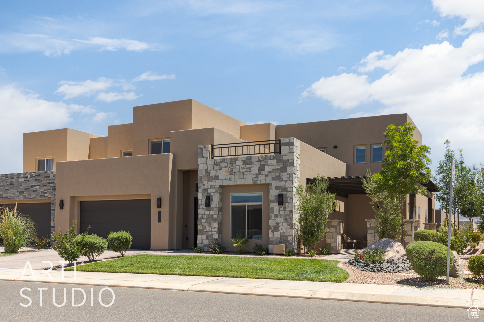 View of pueblo-style home