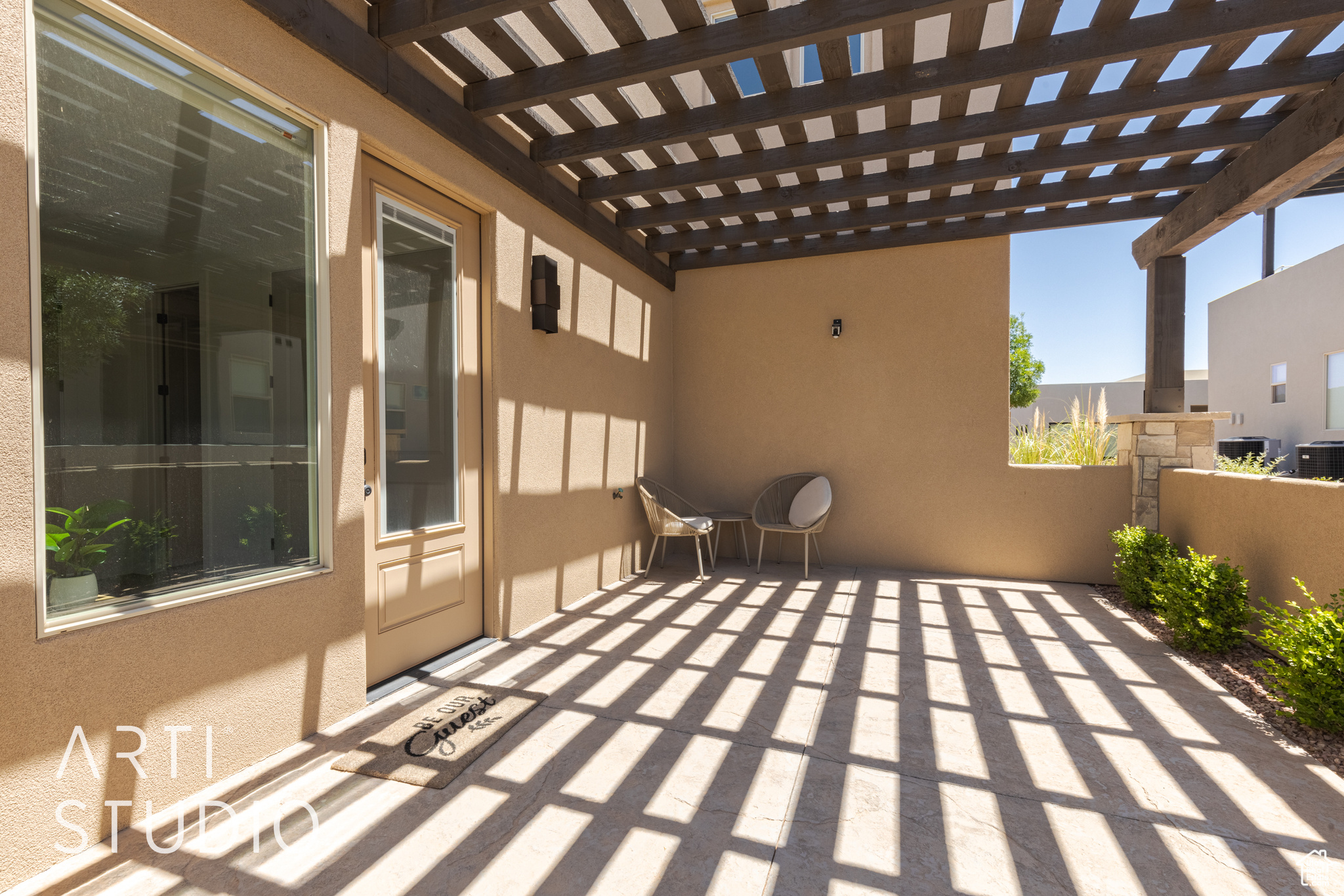 View of patio / terrace featuring a pergola