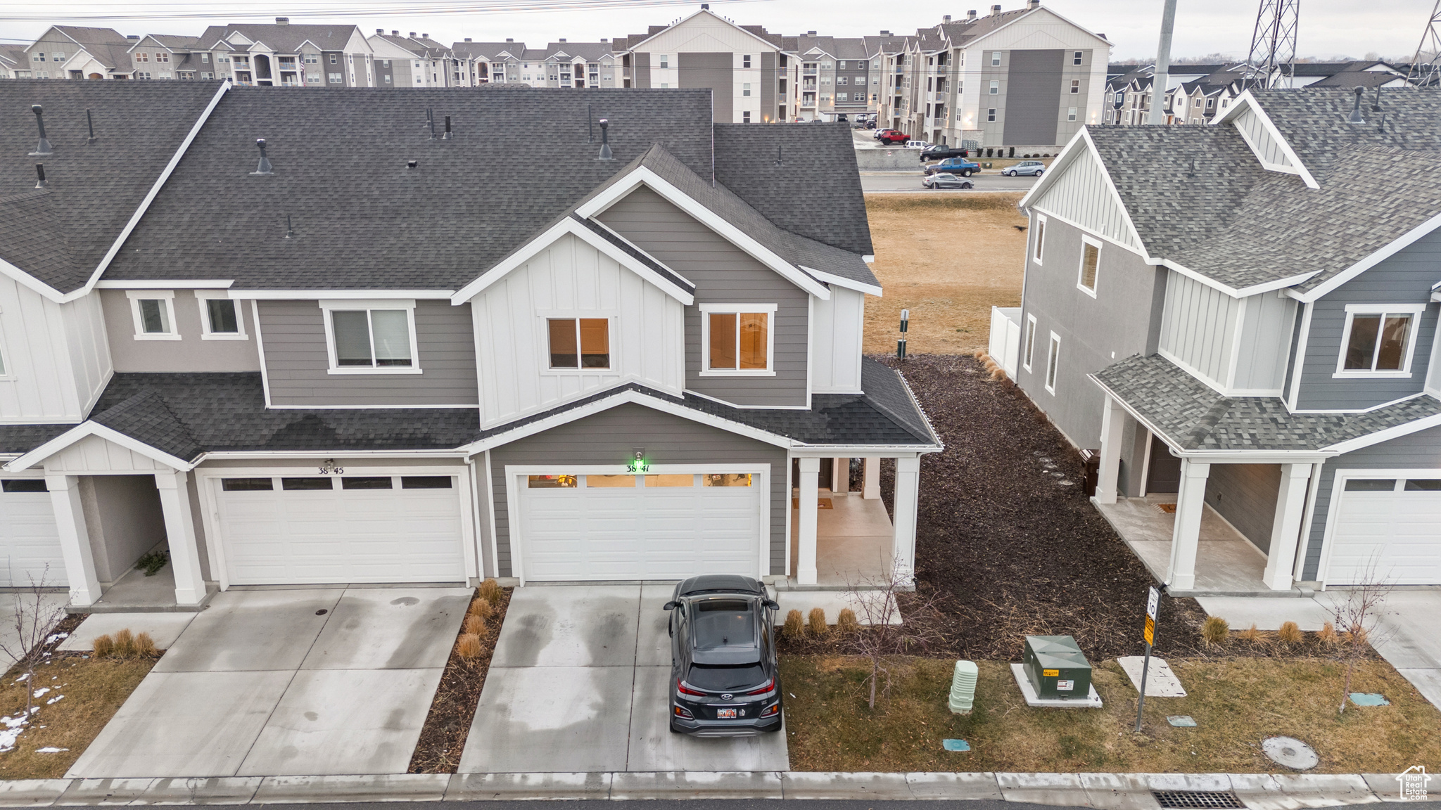 View of front facade with a garage