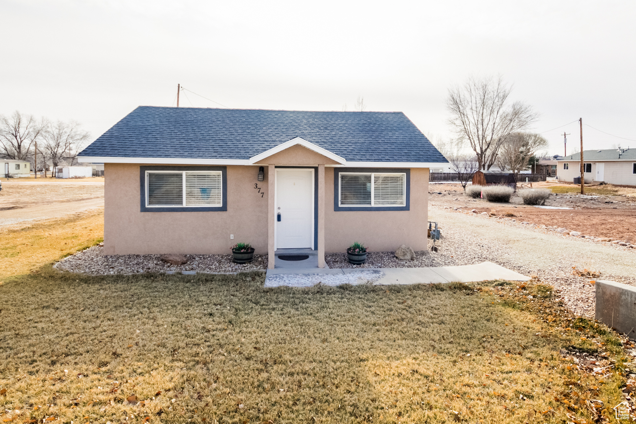 View of front of home with a front lawn