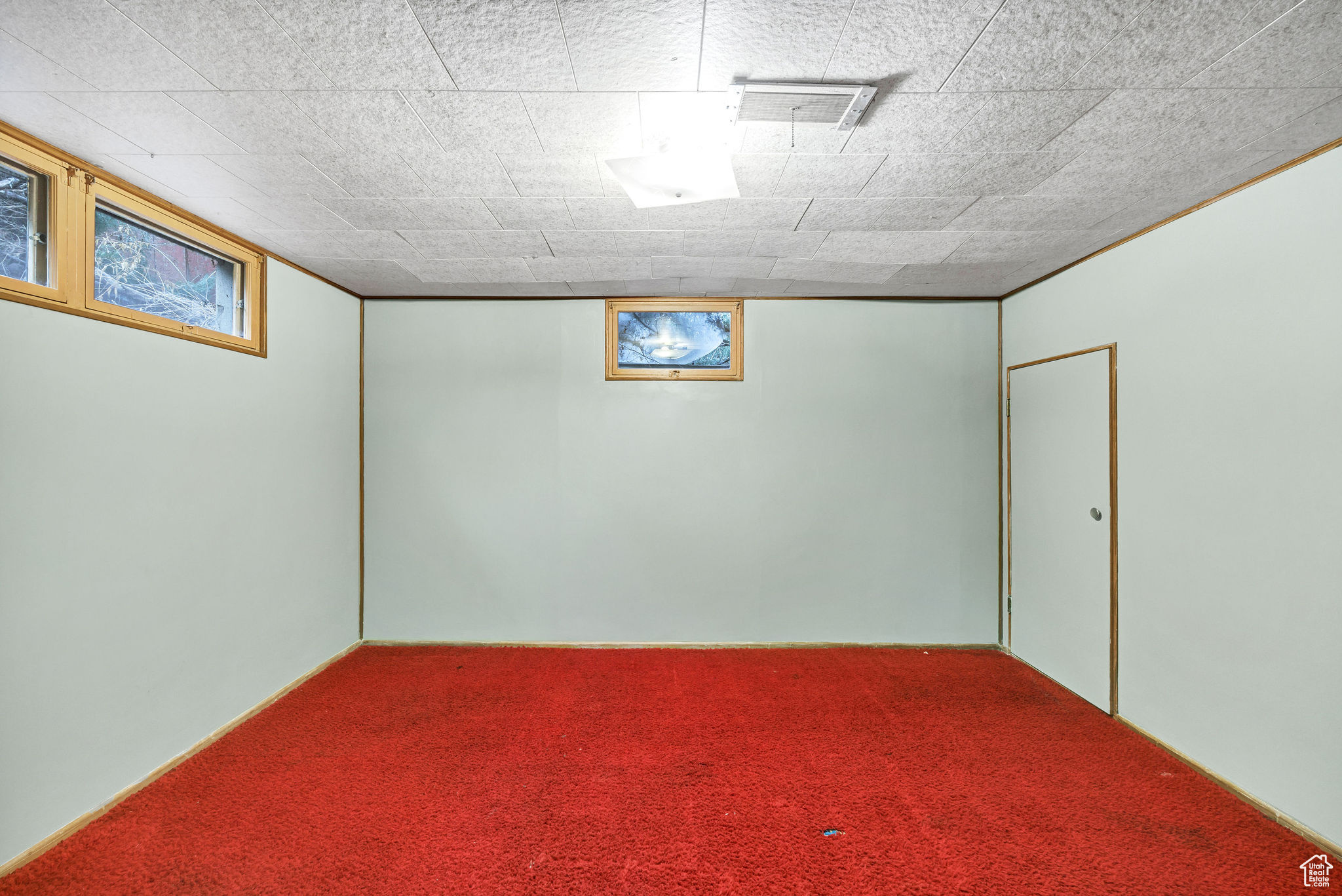 Basement featuring carpet flooring