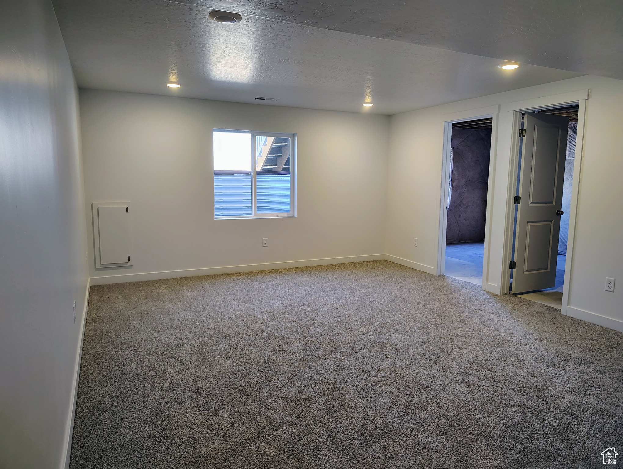 Finished family room in the basement