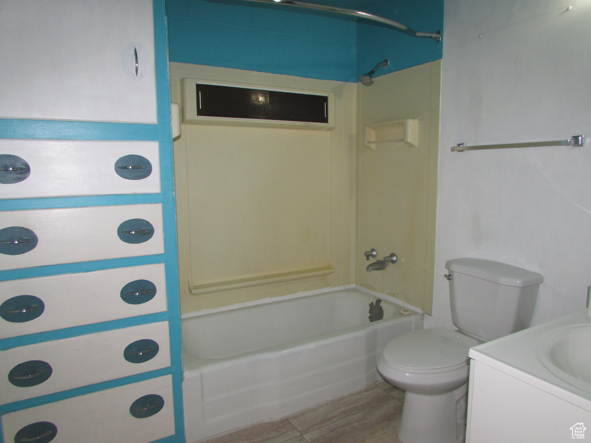 Apartment - Full bathroom featuring shower / bathing tub combination, vanity, and toilet