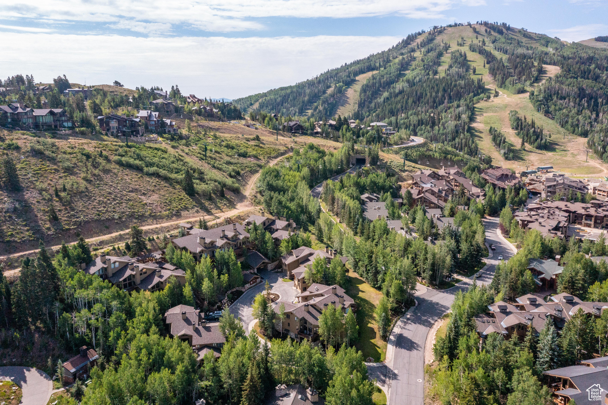 Drone / aerial view with a mountain view