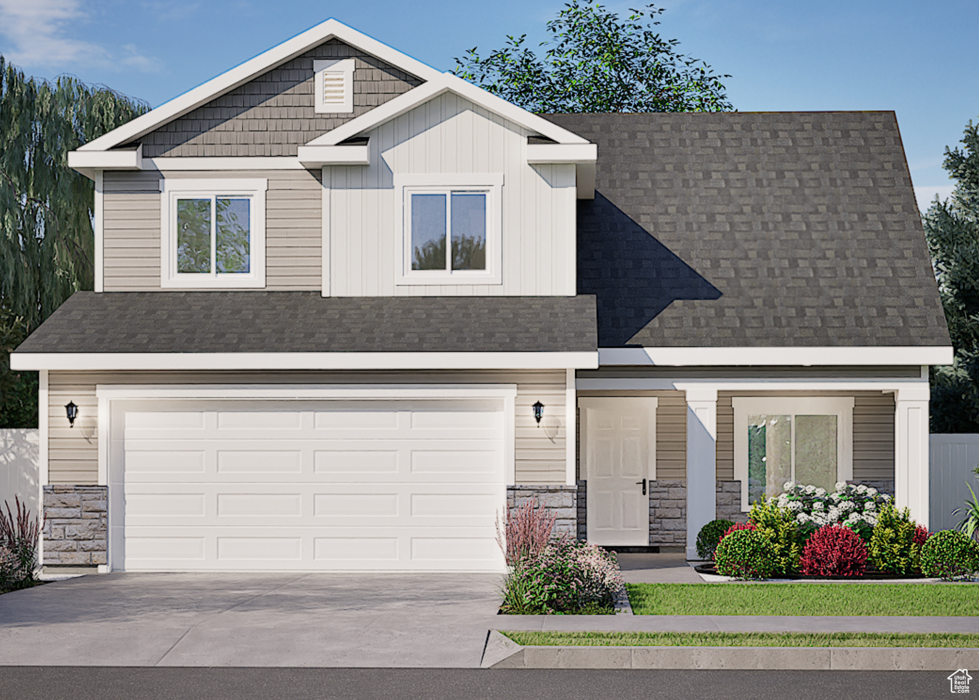 Craftsman inspired home with a garage