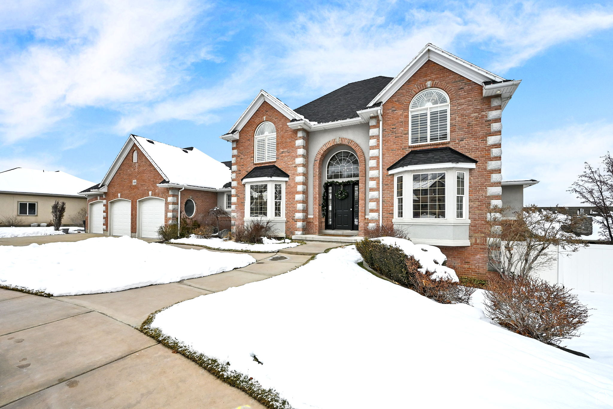 View of front of home with a garage