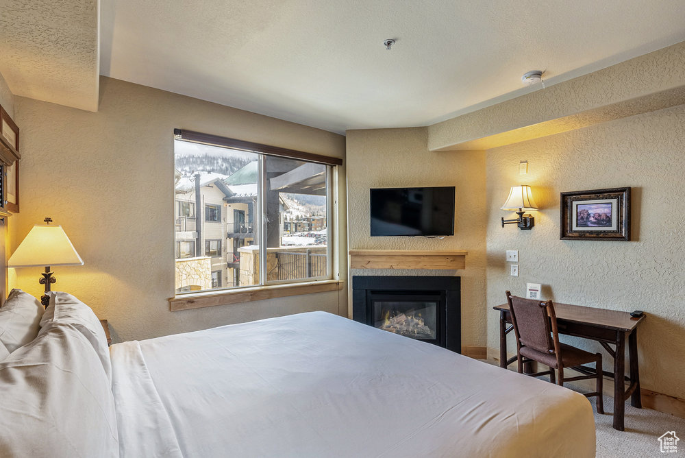 Bedroom featuring carpet