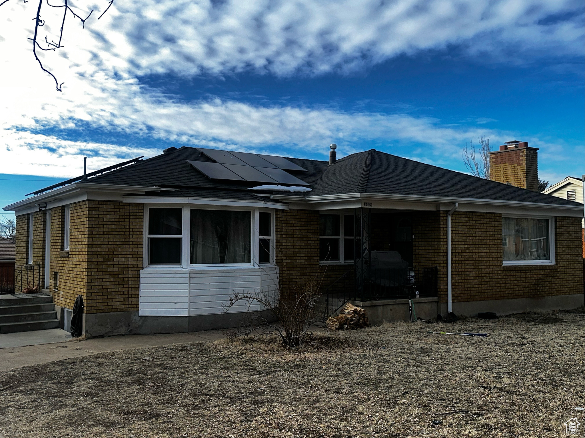 Exterior space featuring solar panels
