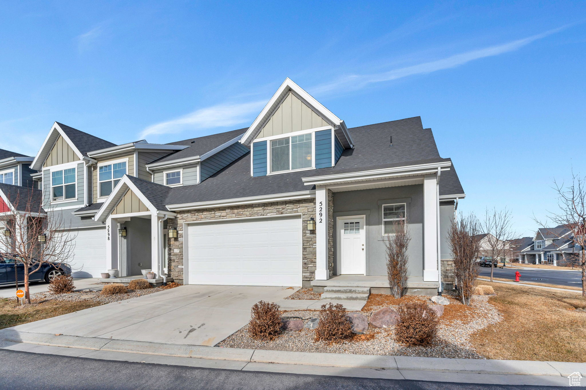 View of front of house with a garage