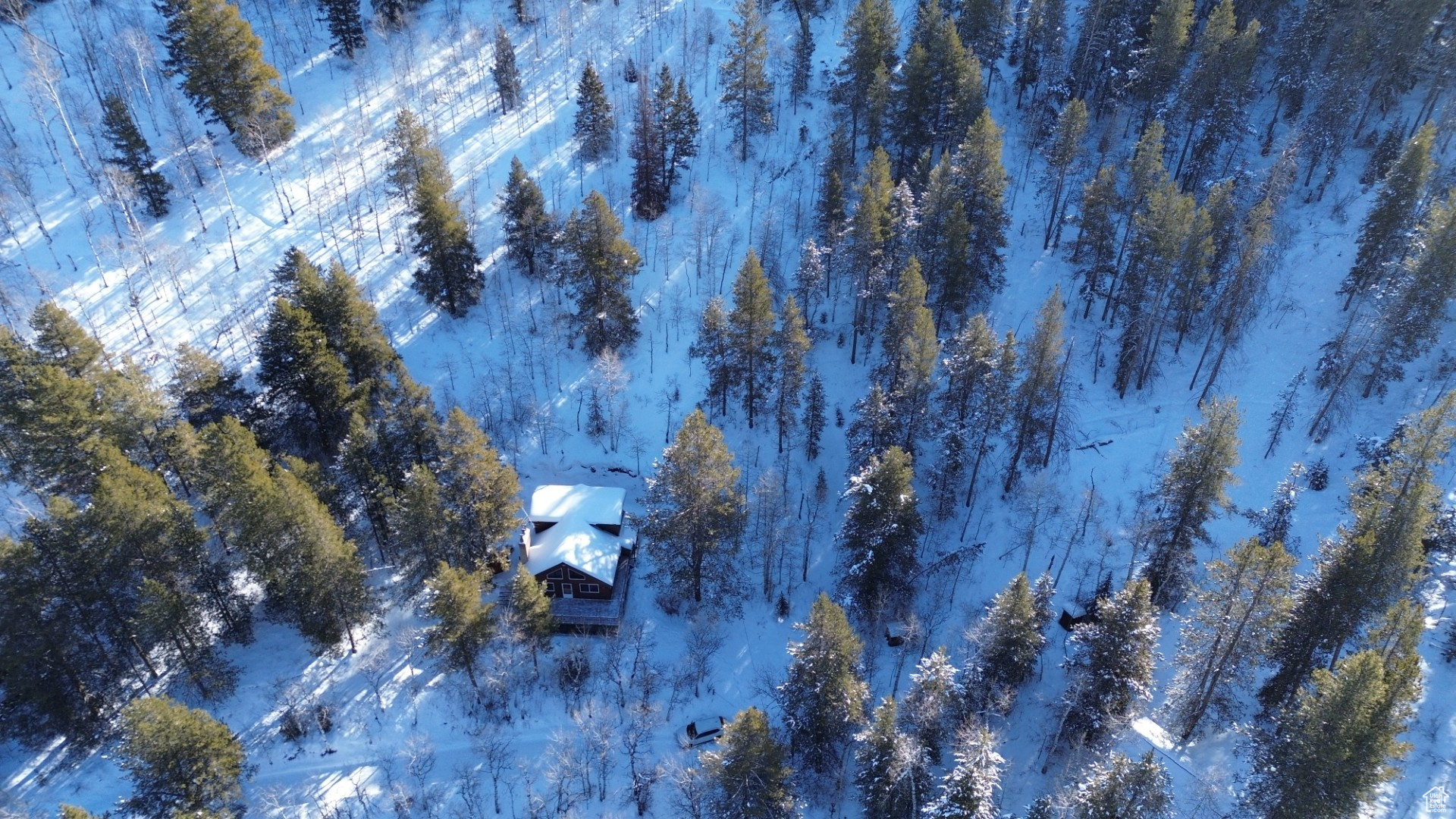 View of snowy aerial view