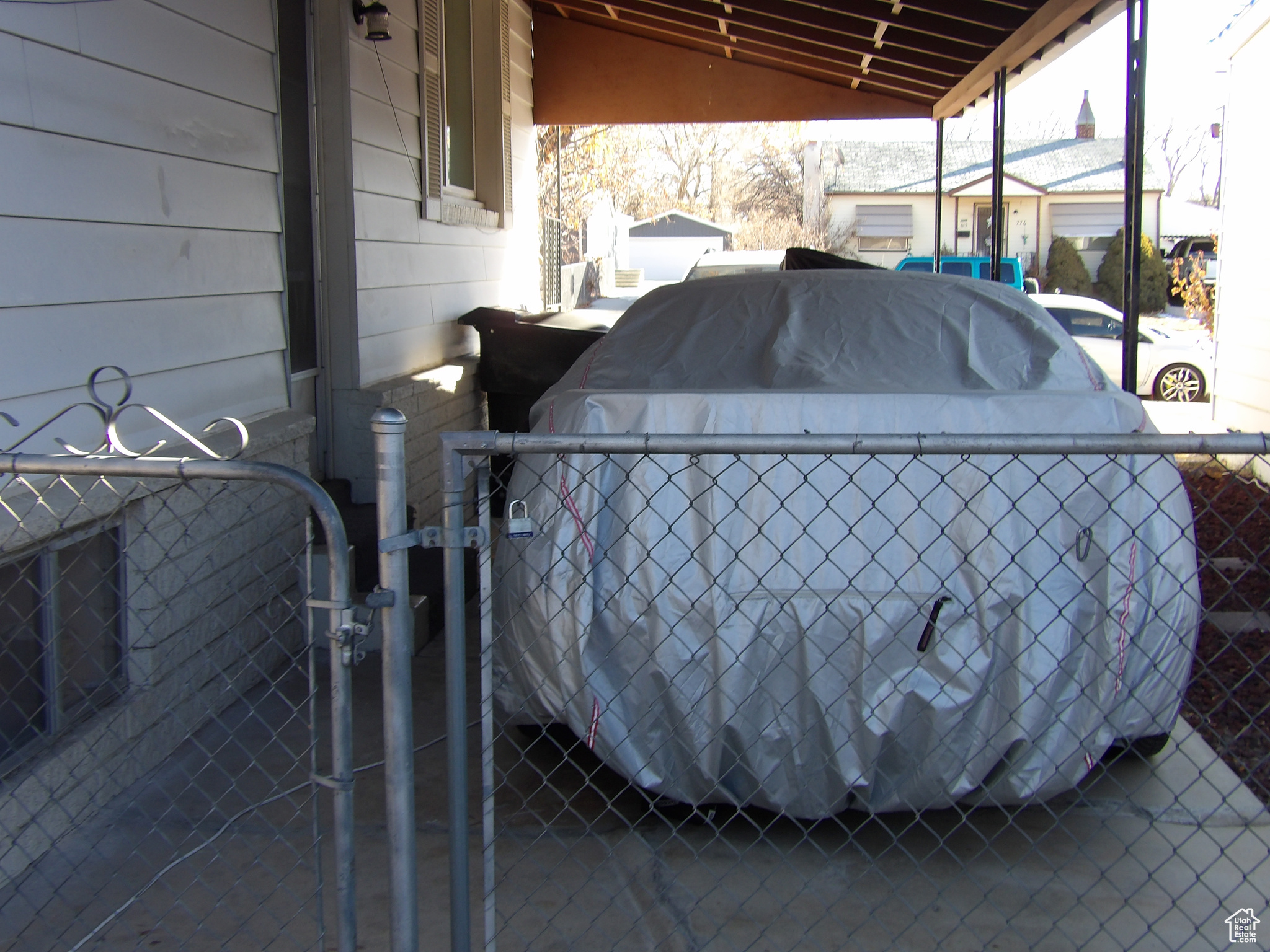 View of carport.