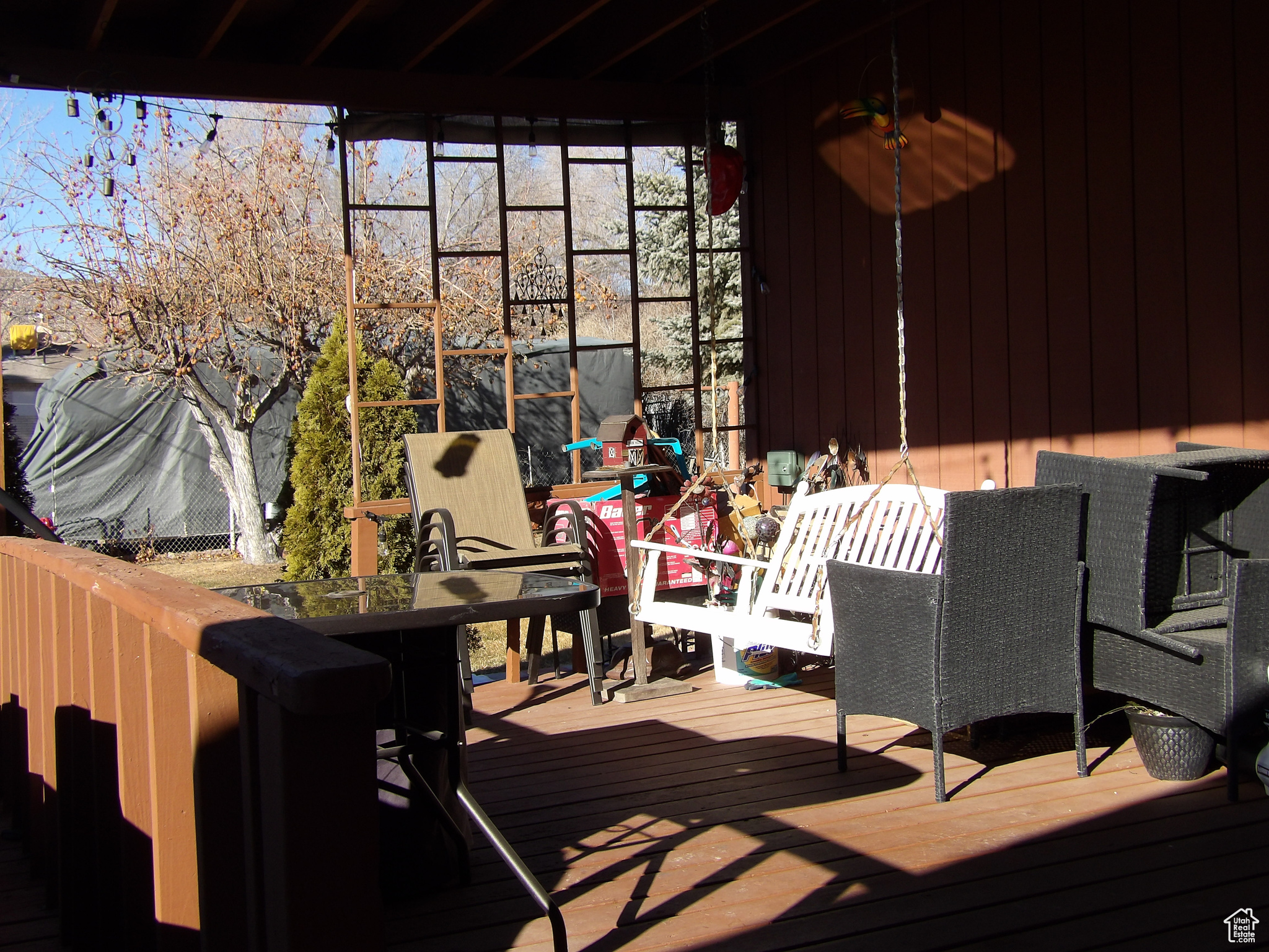 View of wooden deck
