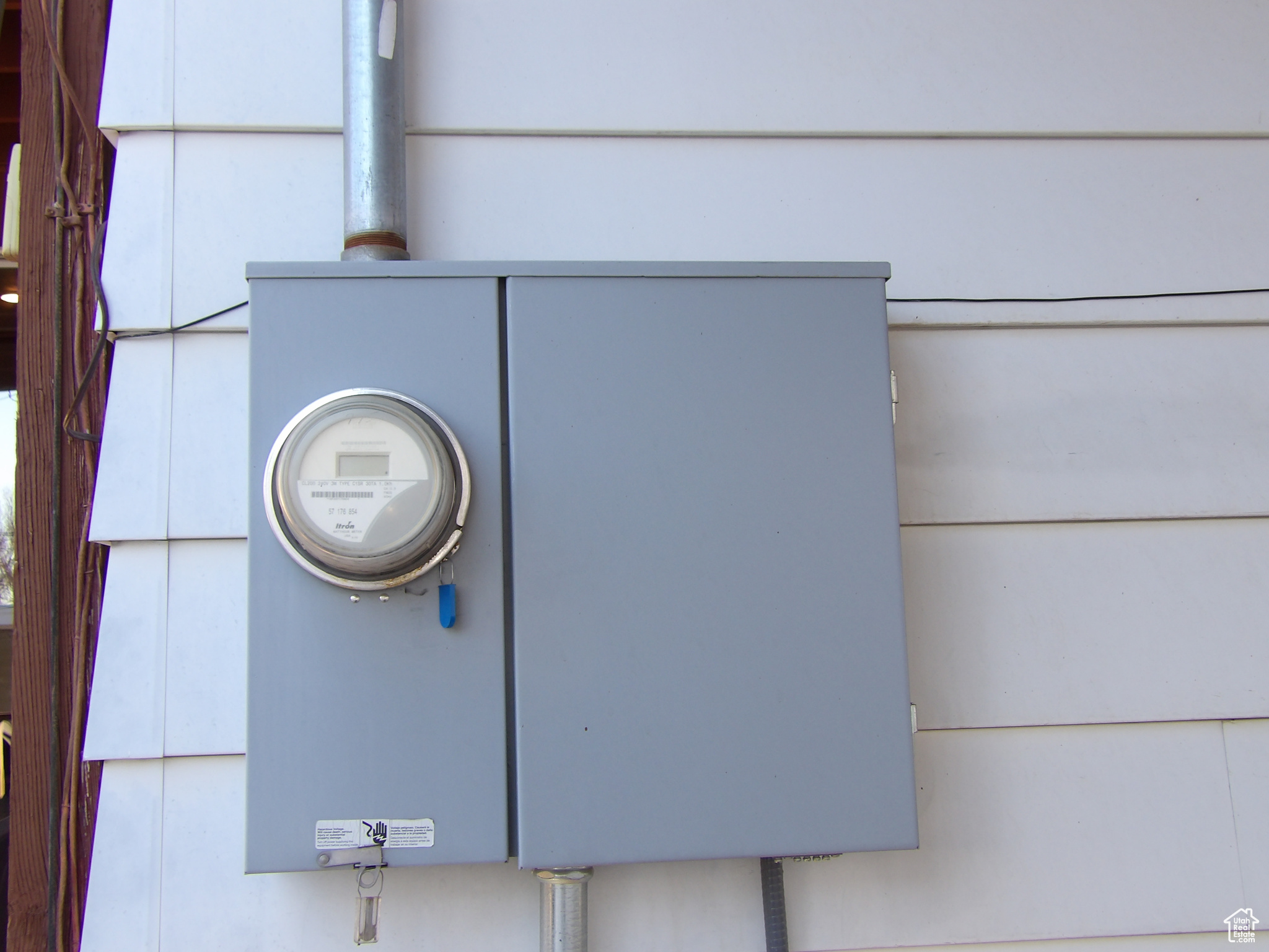View of electrical panel.
