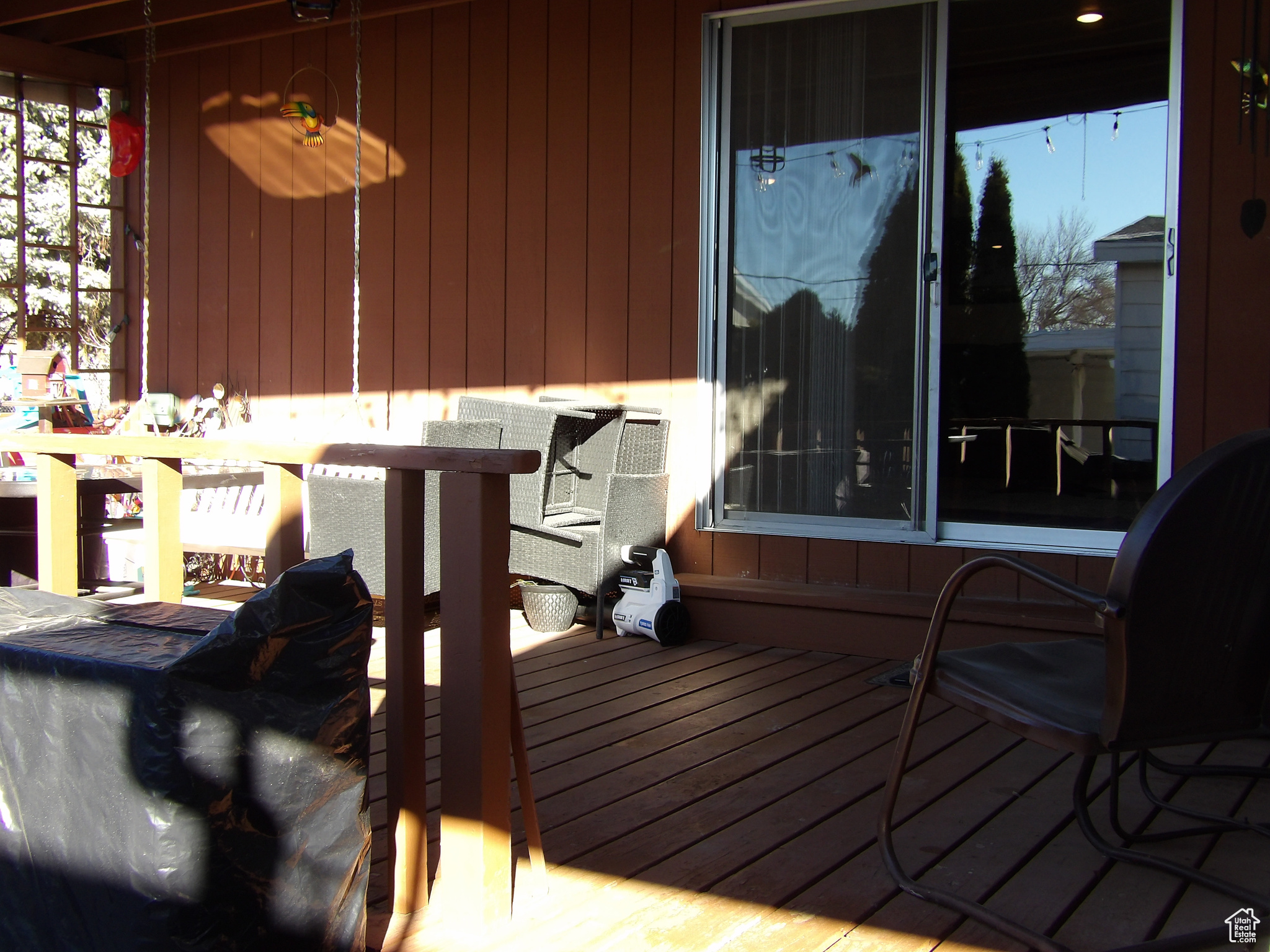 View of wooden deck