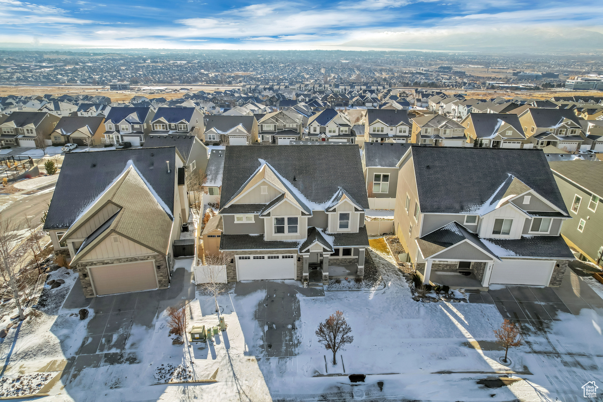 View of snowy aerial view