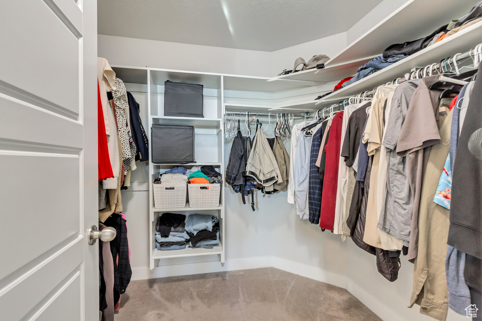 Walk in closet featuring carpet
