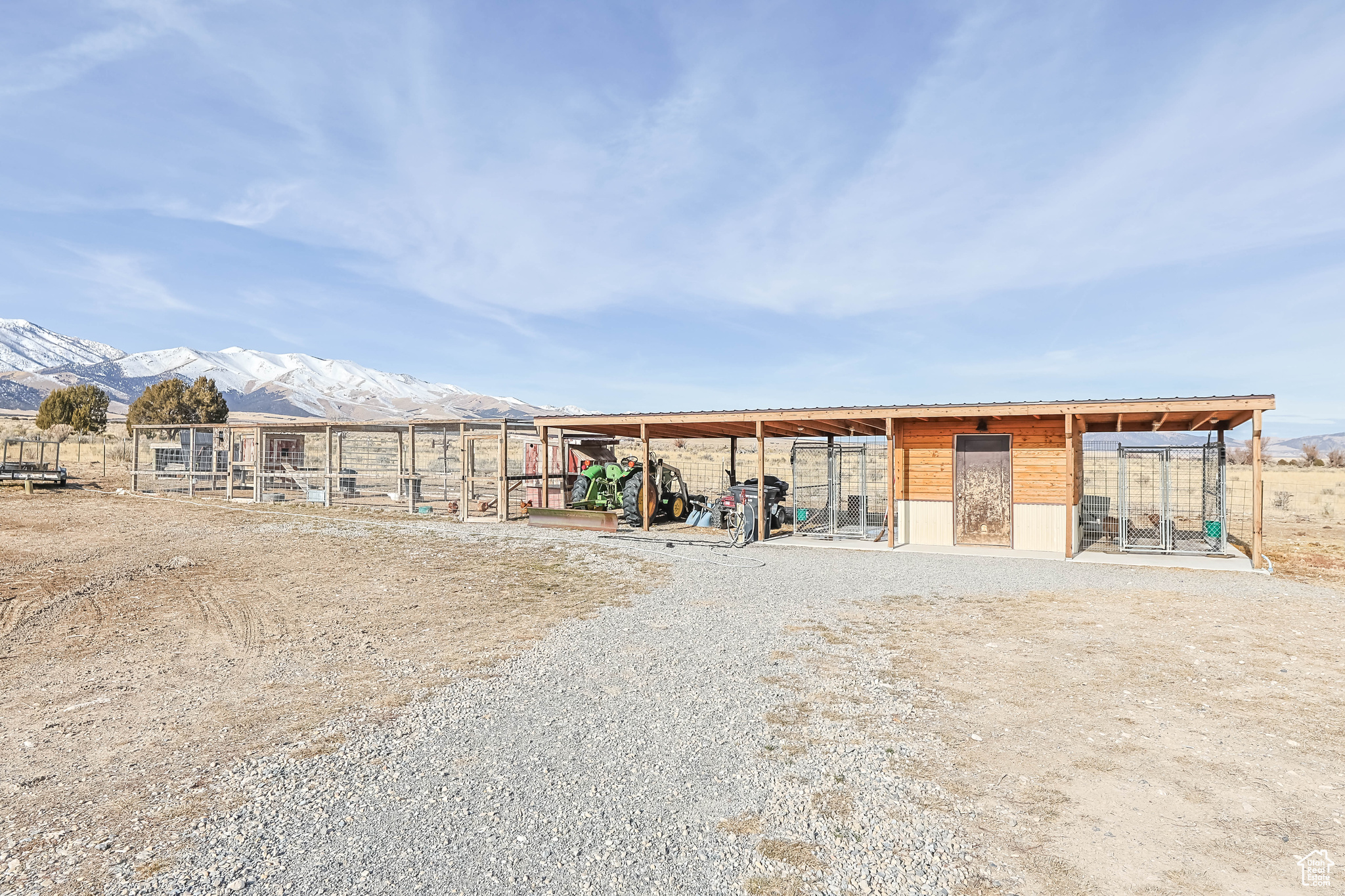 Exterior space featuring a mountain view