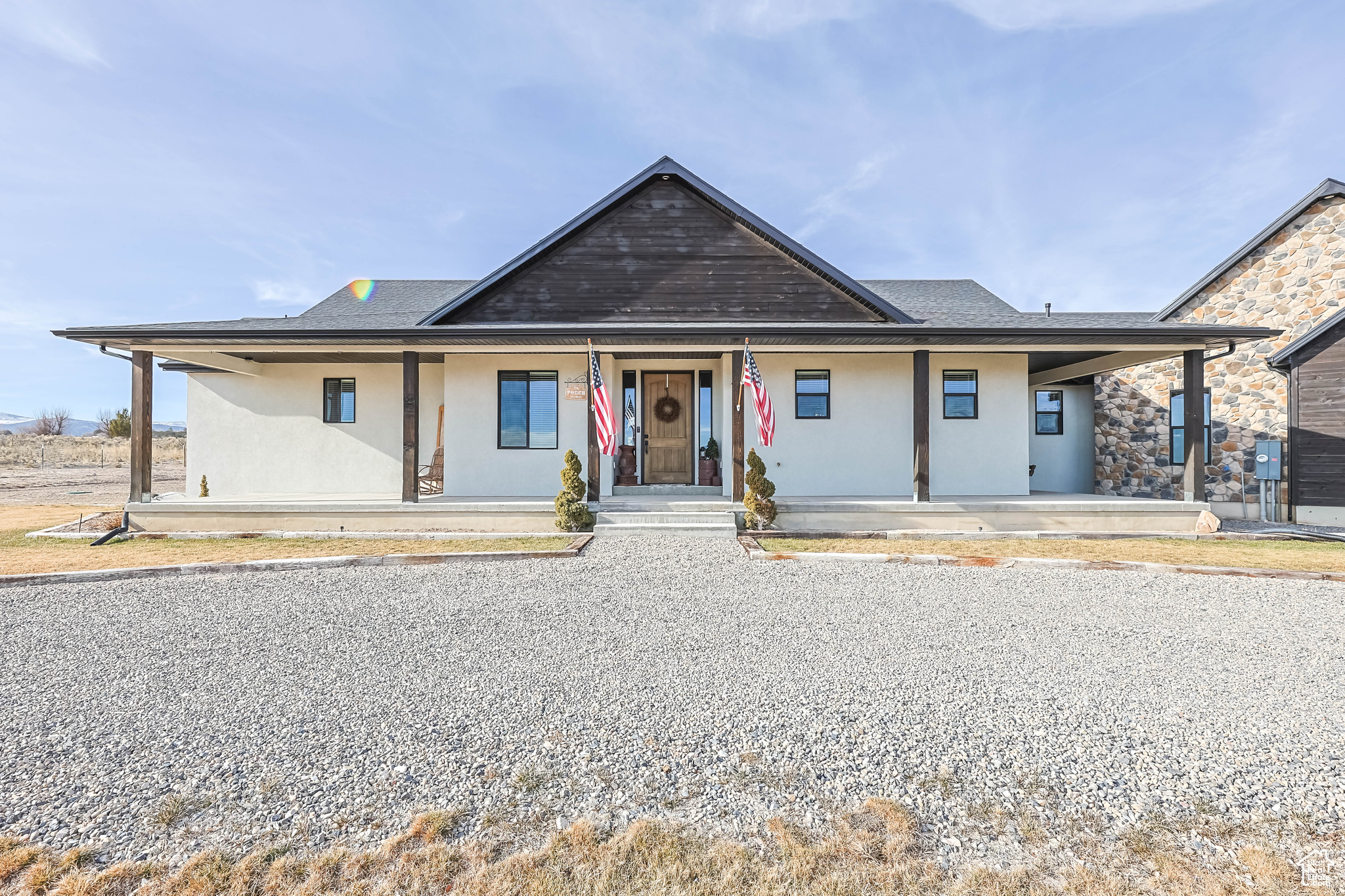 View of front of home with a porch
