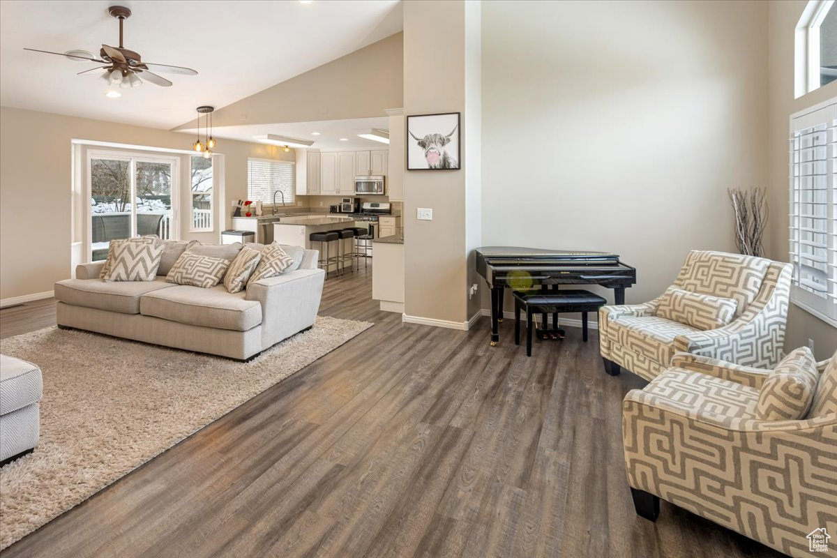 Main living space with a lot of natural light.