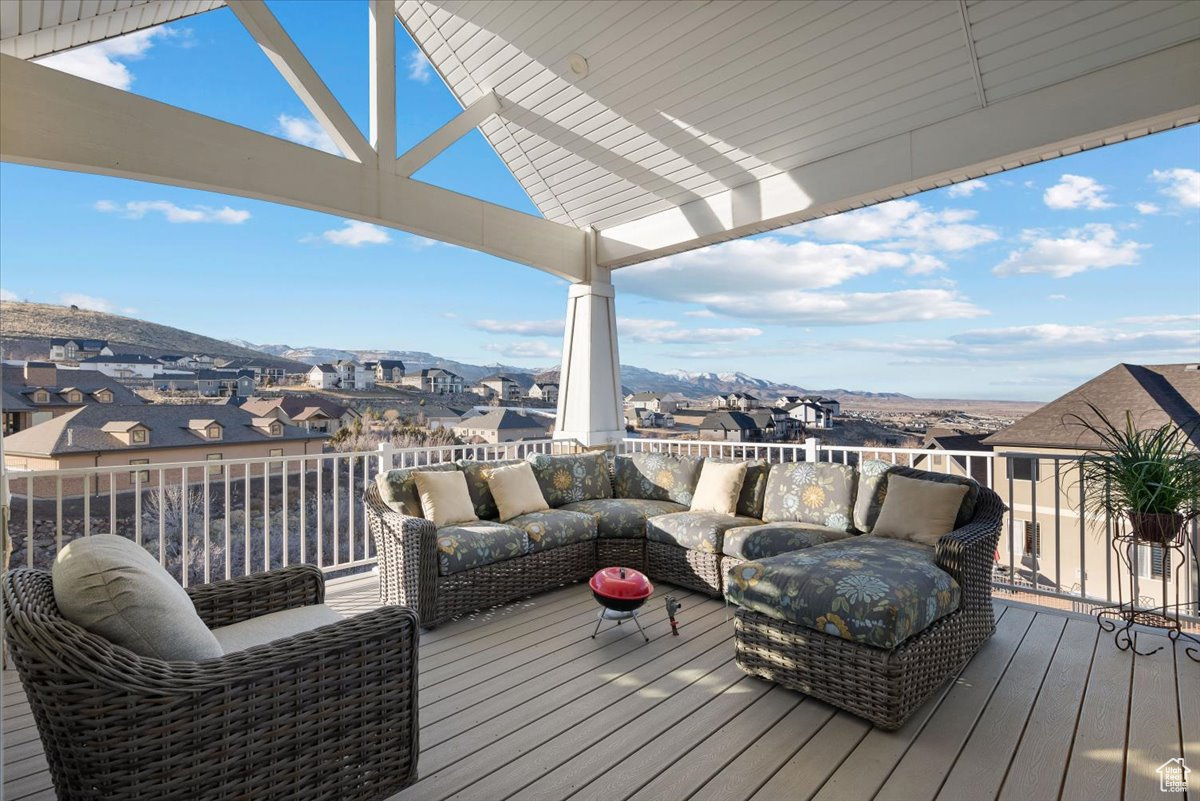 Deck featuring an outdoor living space