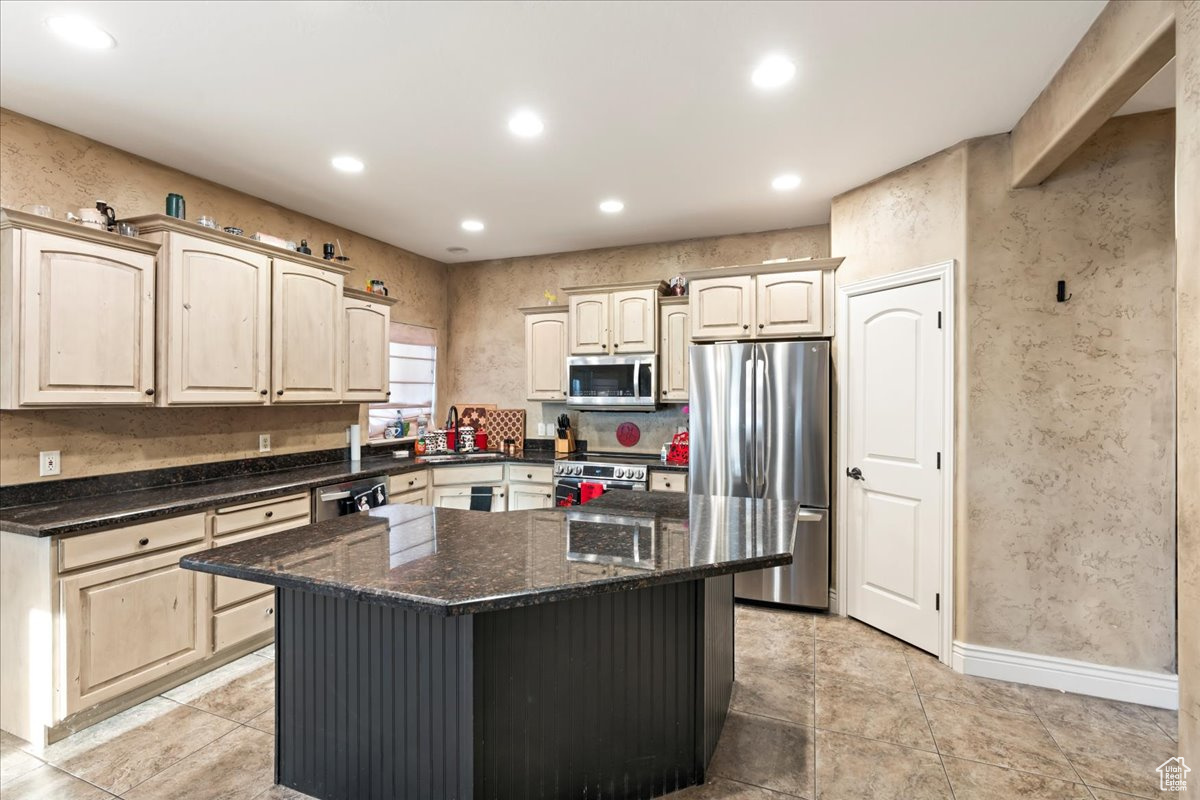 Kitchen with island and new appliances