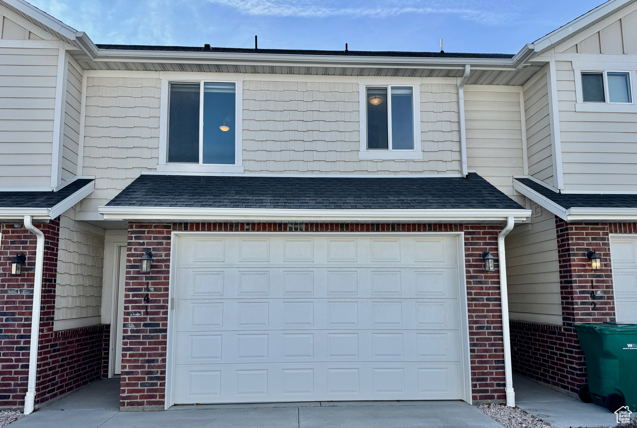 View of front of home with a garage