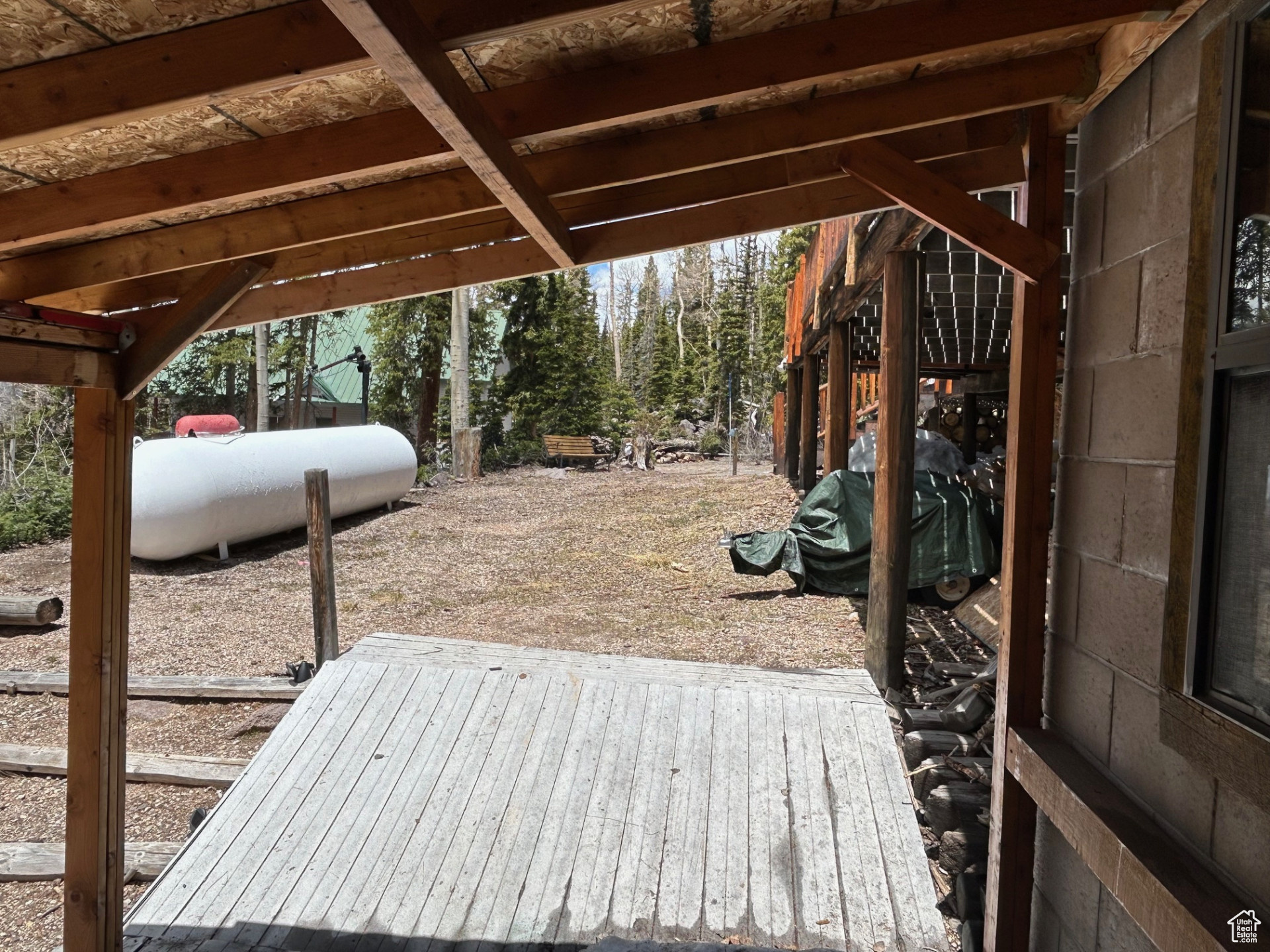 View of wooden deck