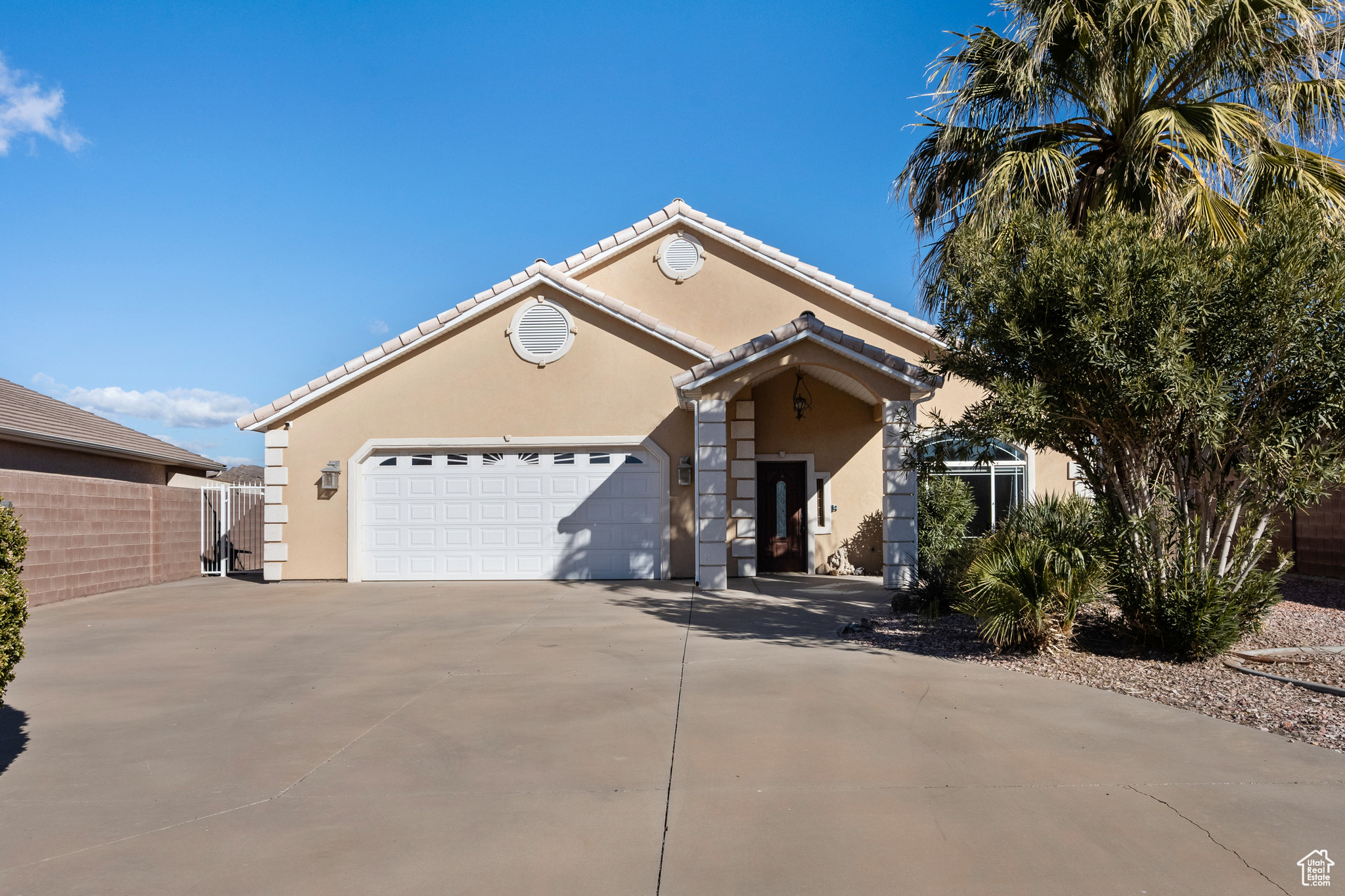 View of front of home featuring a garage