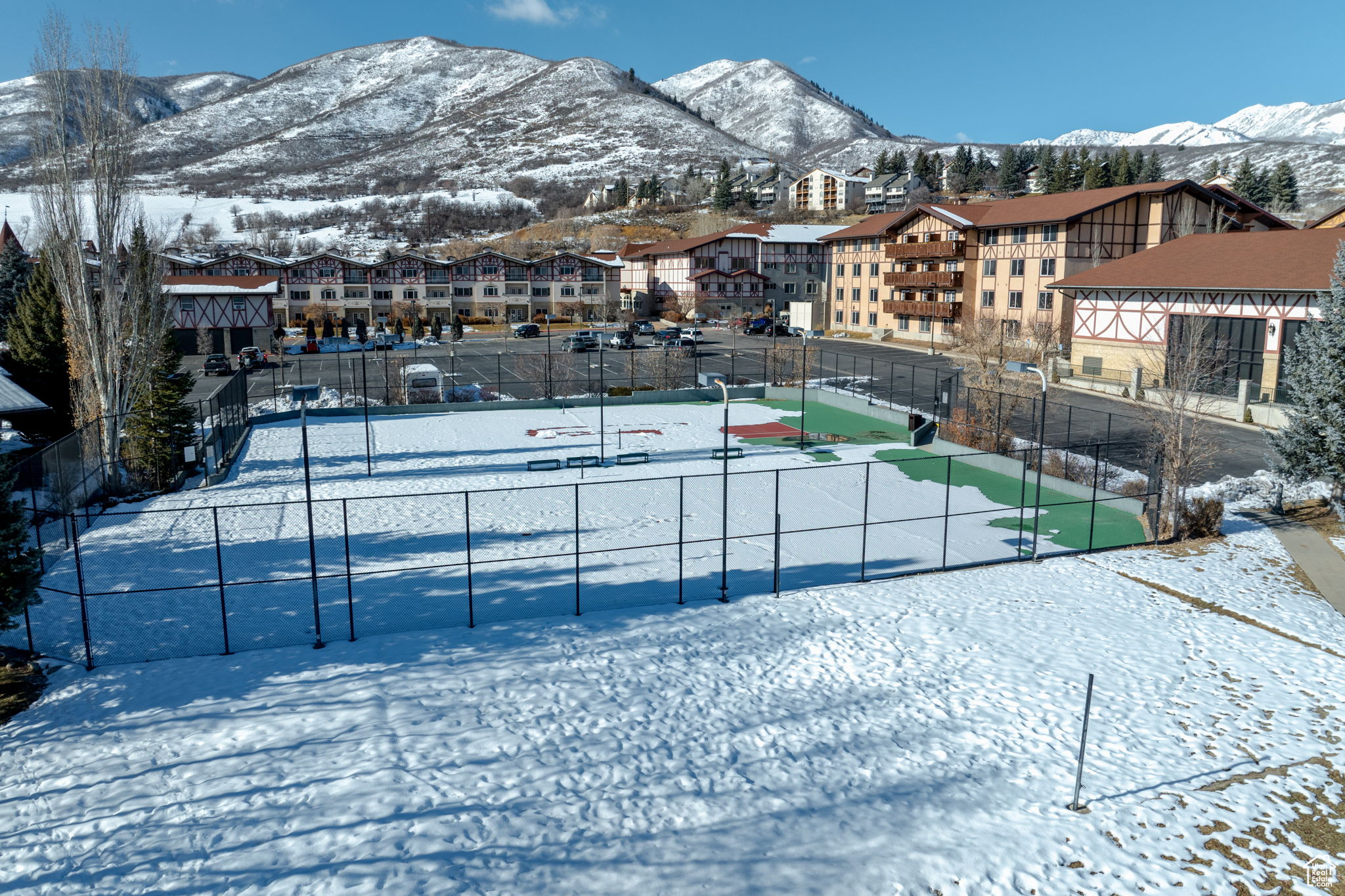 Exterior space featuring a mountain view