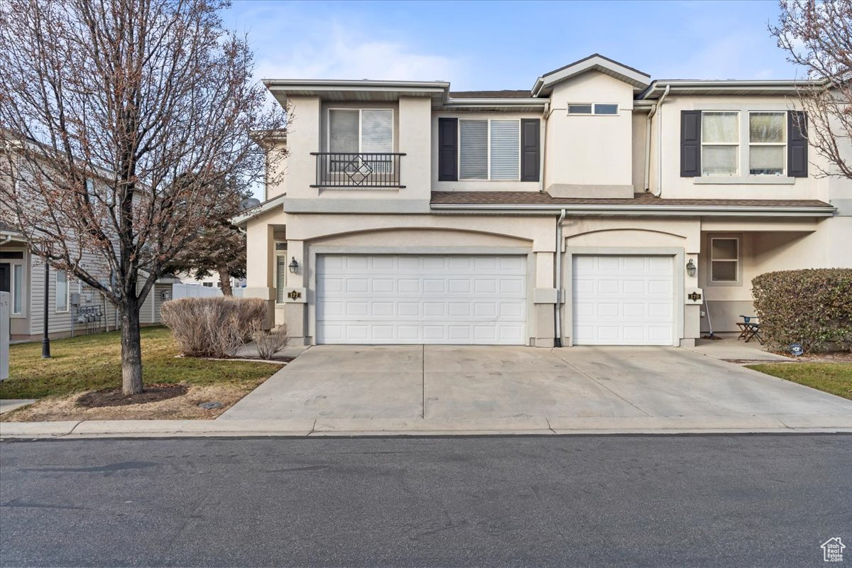 View of front of home with a garage