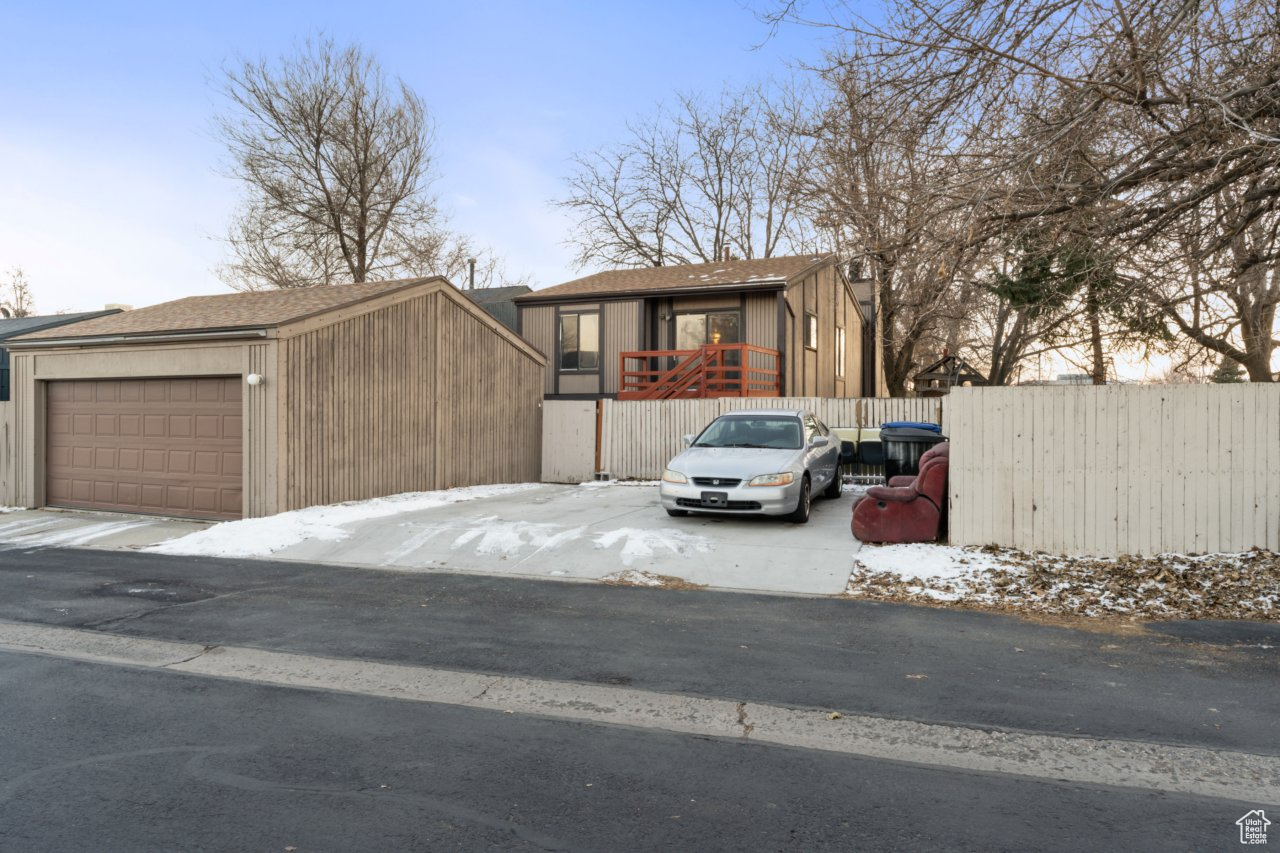 View of front of house with a garage