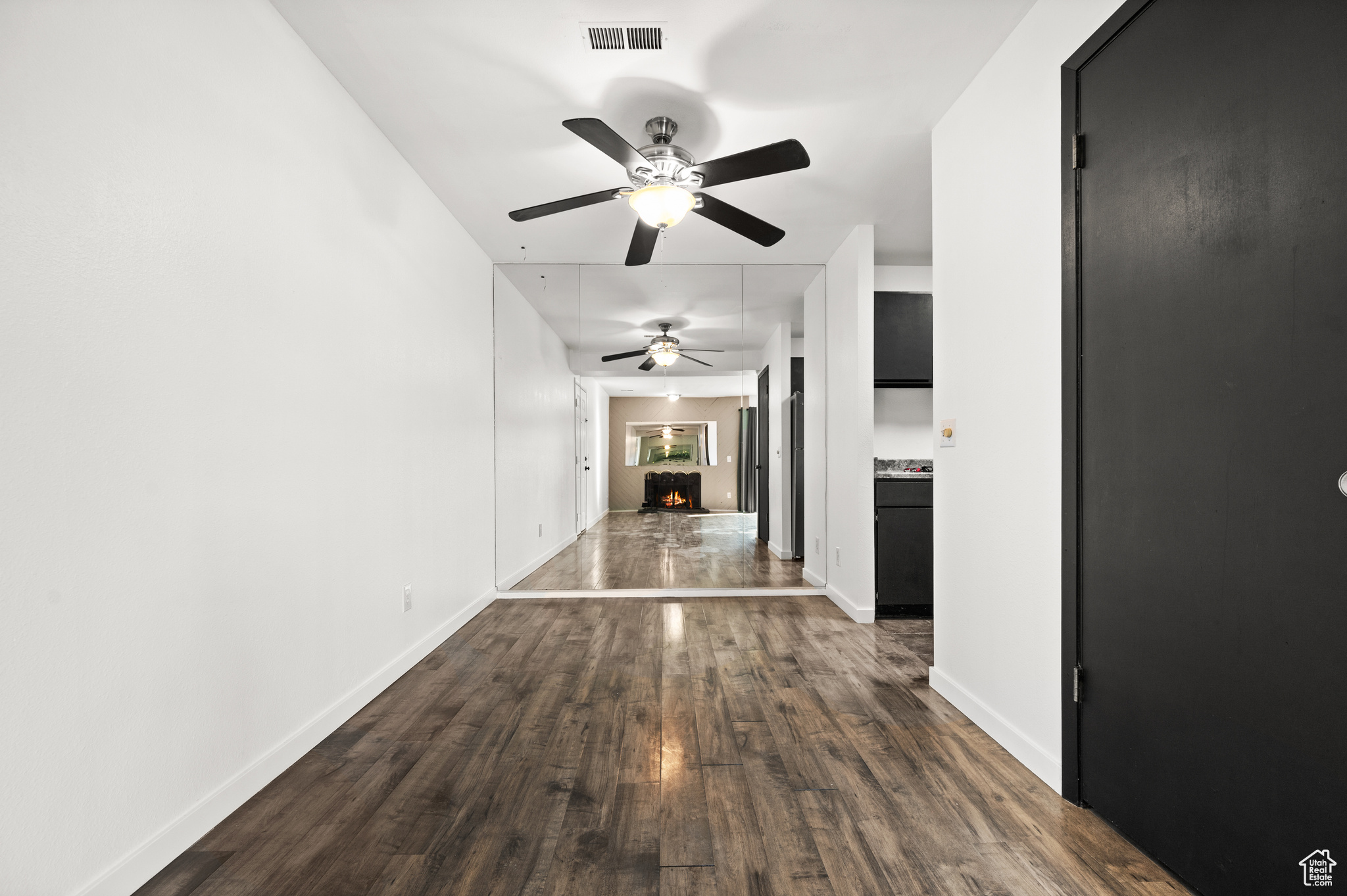 Interior space featuring dark hardwood / wood-style floors