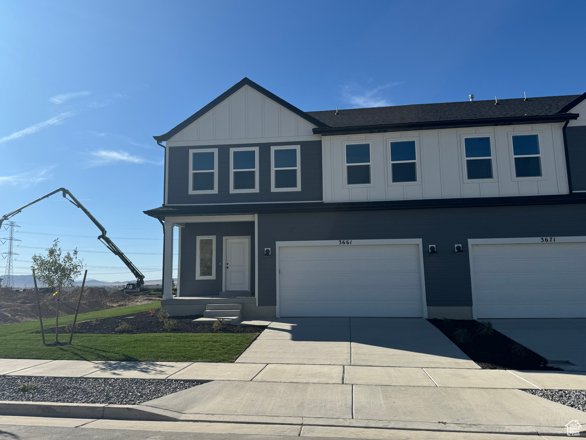 View of front of home with a garage