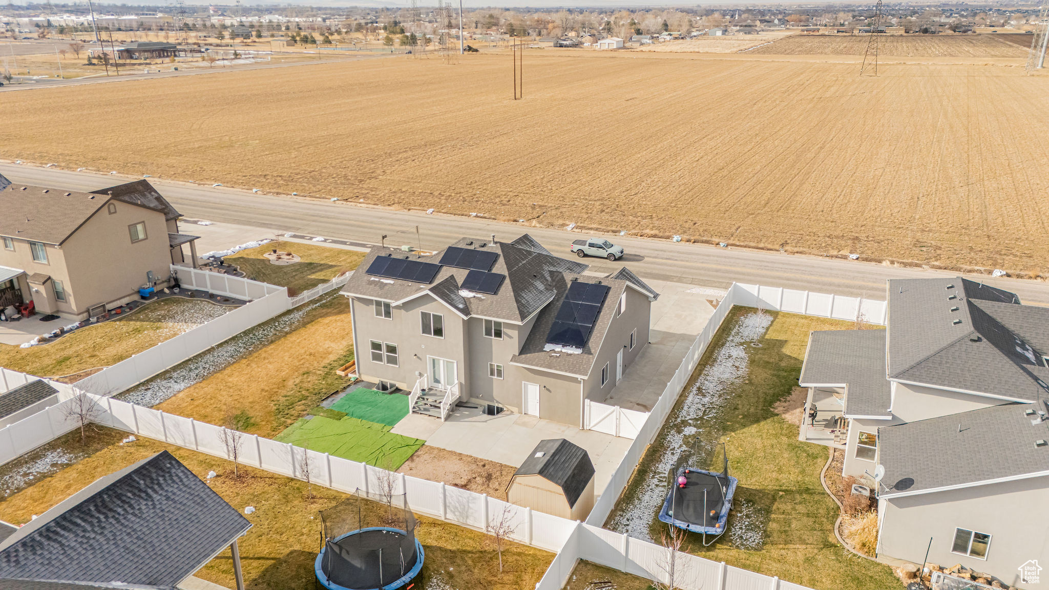 Aerial view with a rural view