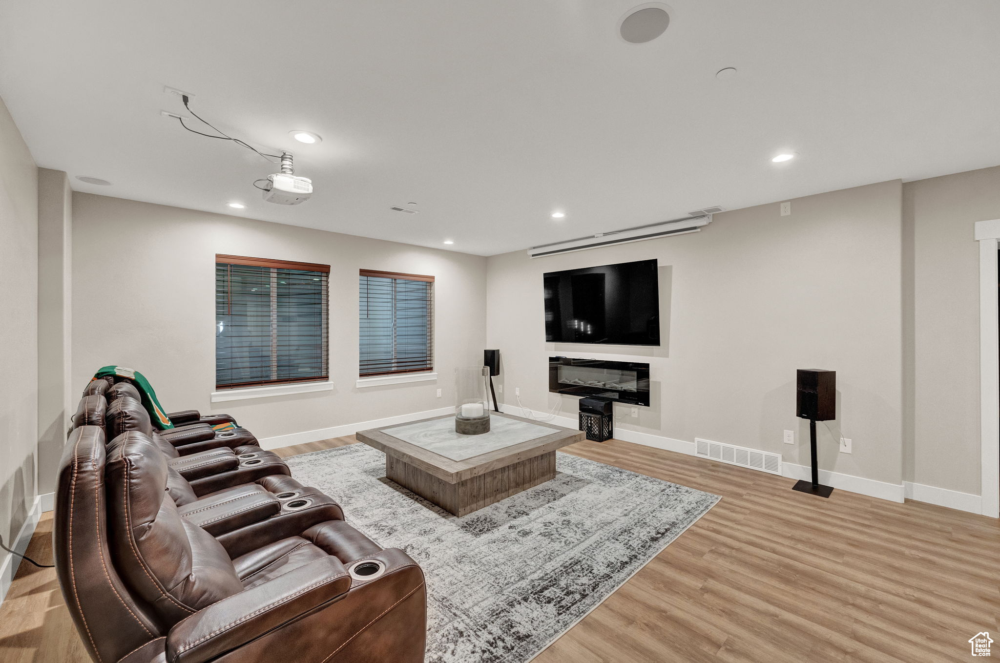 Living room featuring light hardwood / wood-style flooring