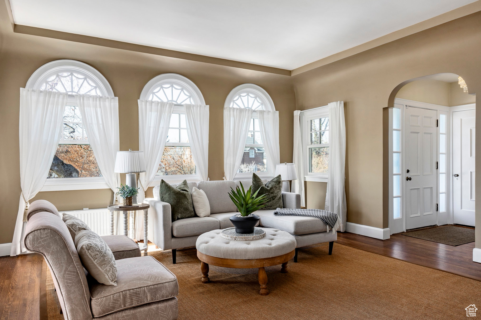 Sitting room featuring hardwood / wood-style flooring