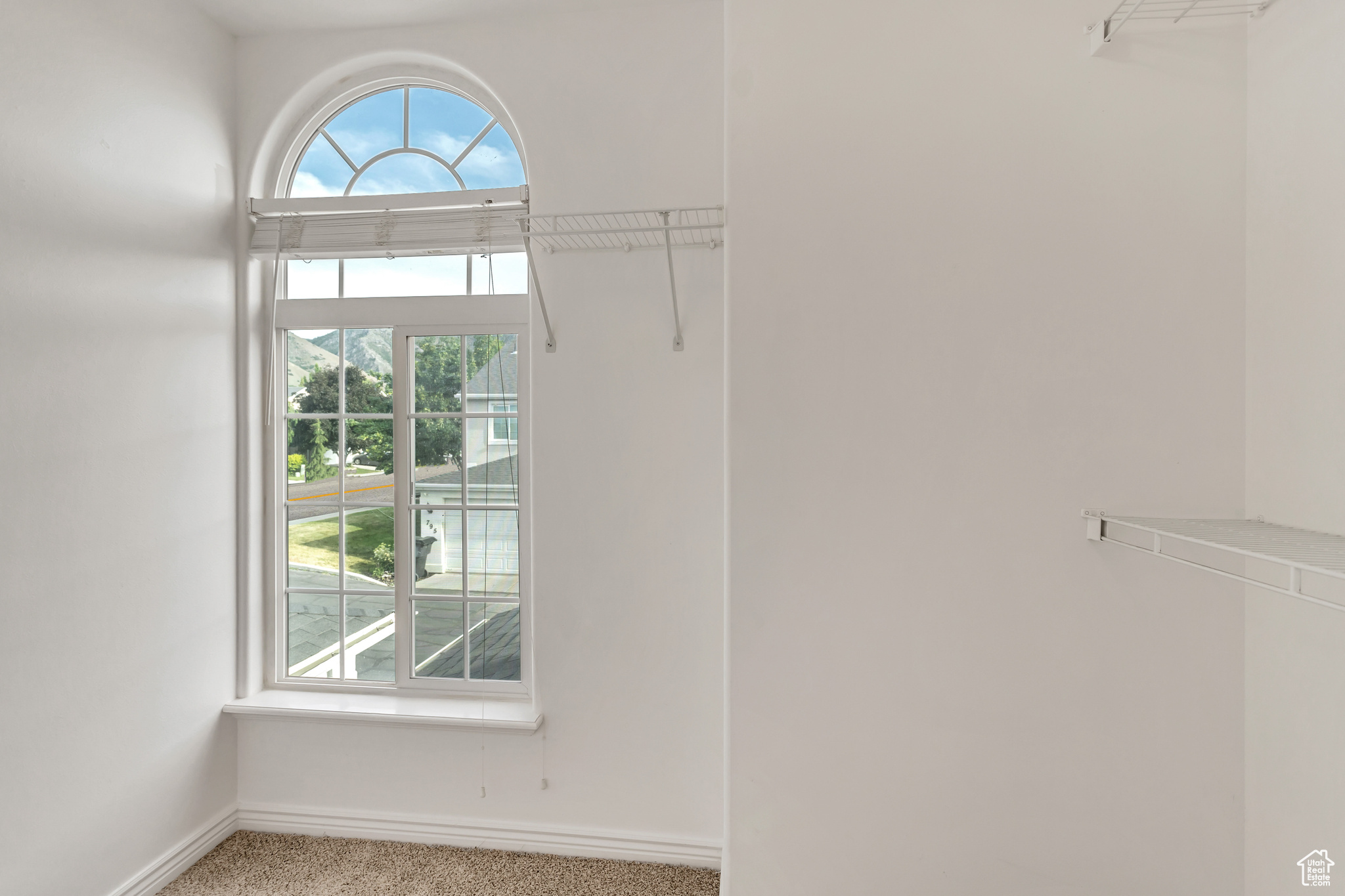 Primary Bedroom Spacious closet with light carpet