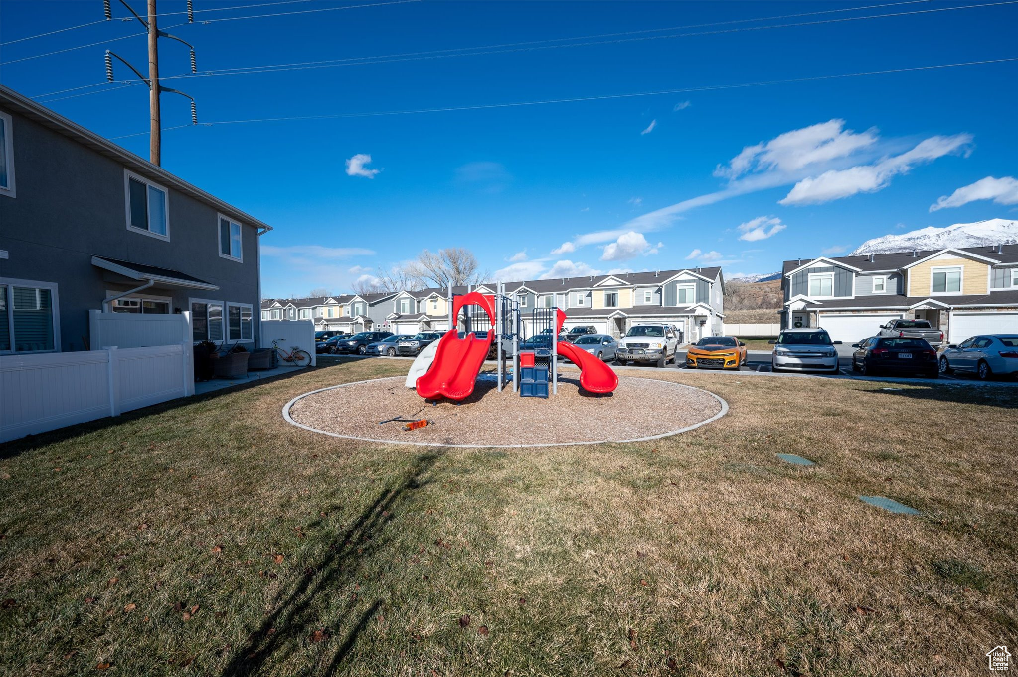 View of jungle gym featuring a yard