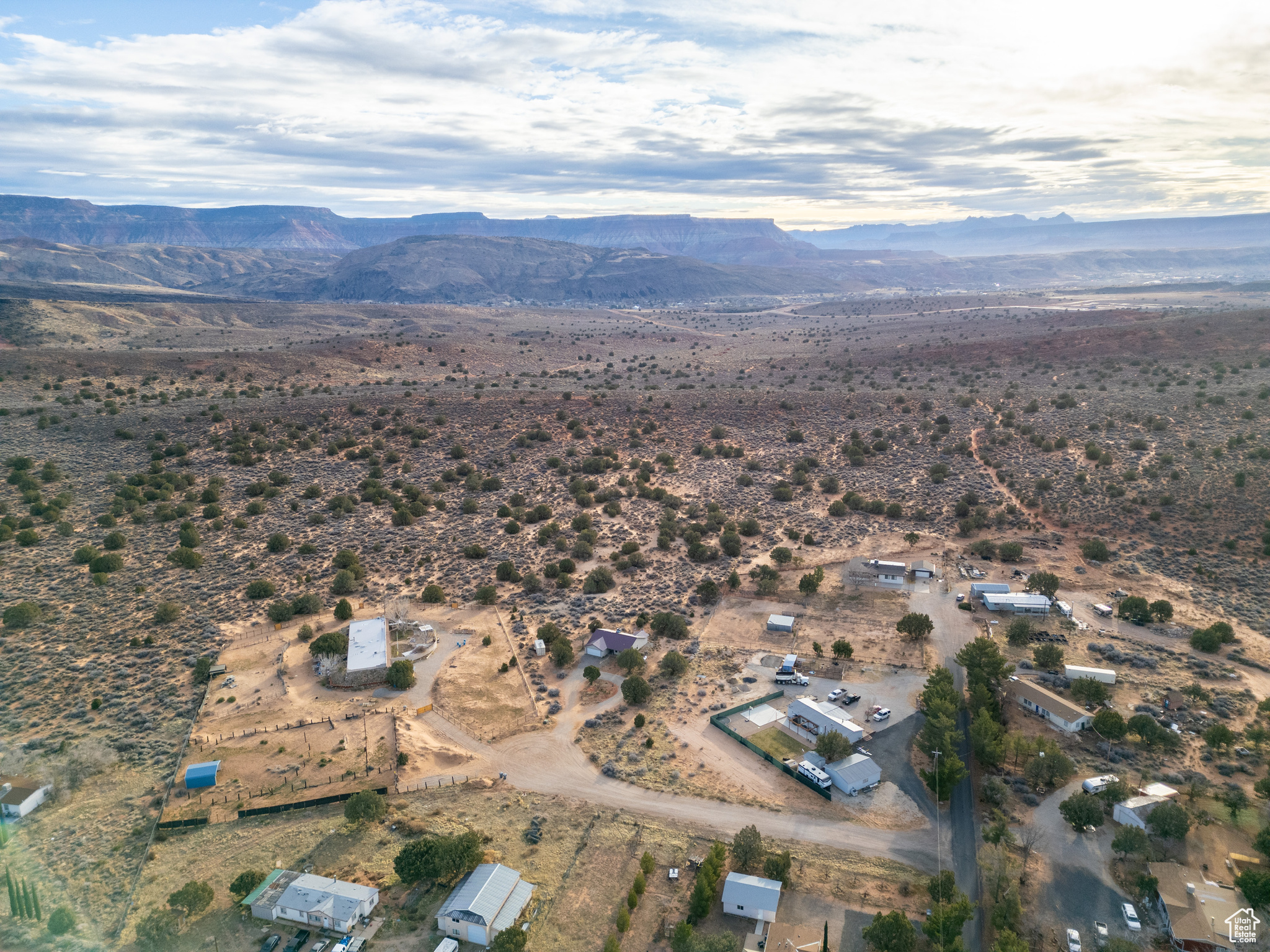 Bird's eye view with a mountain view