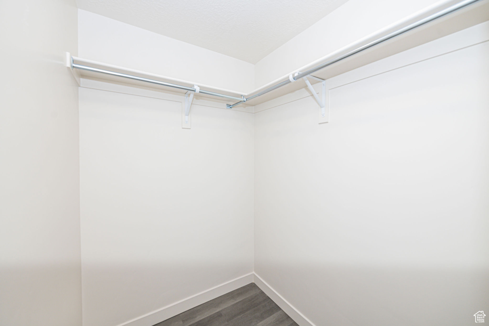 Spacious closet featuring dark hardwood / wood-style flooring