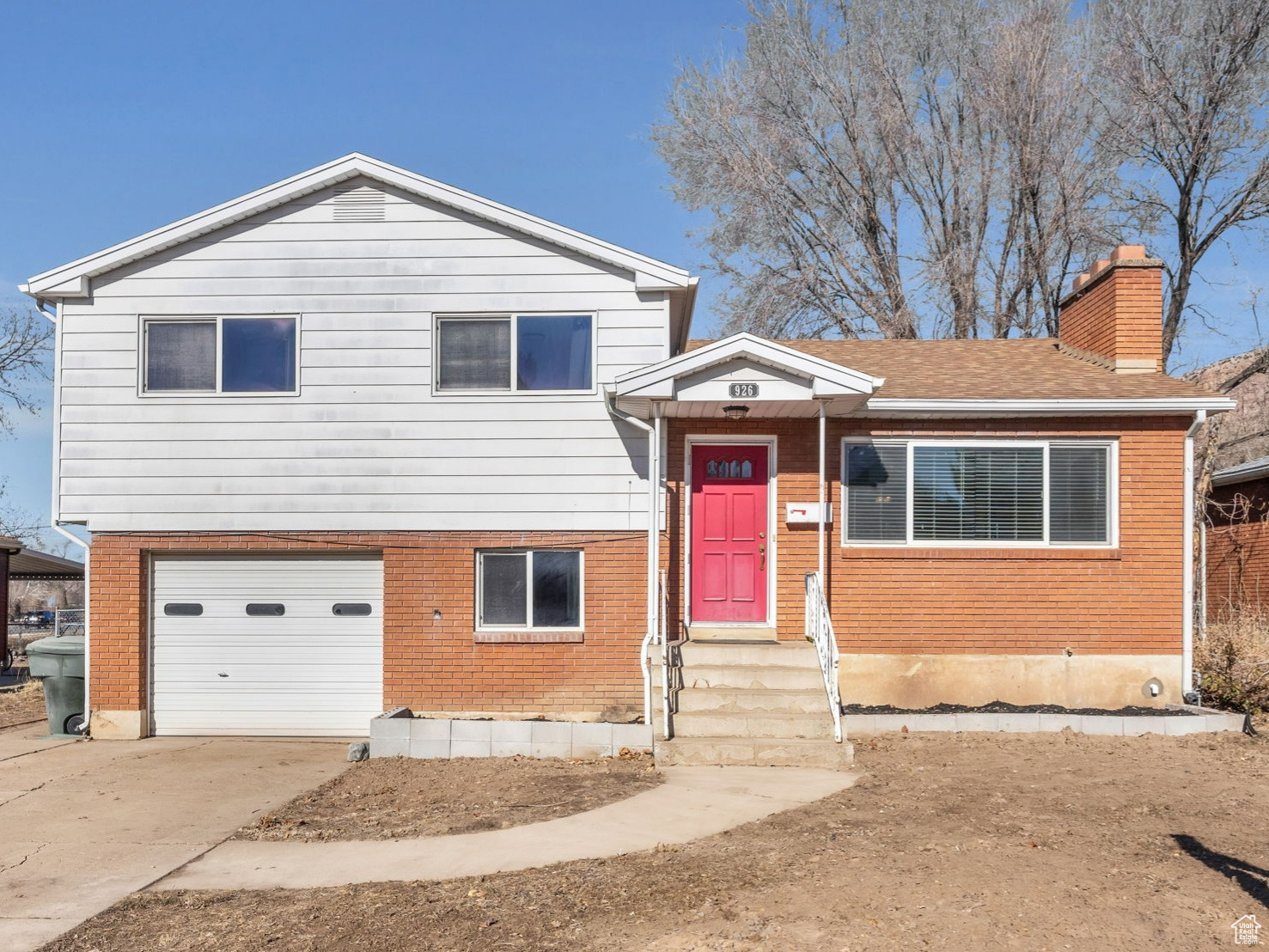 Split level home with a garage