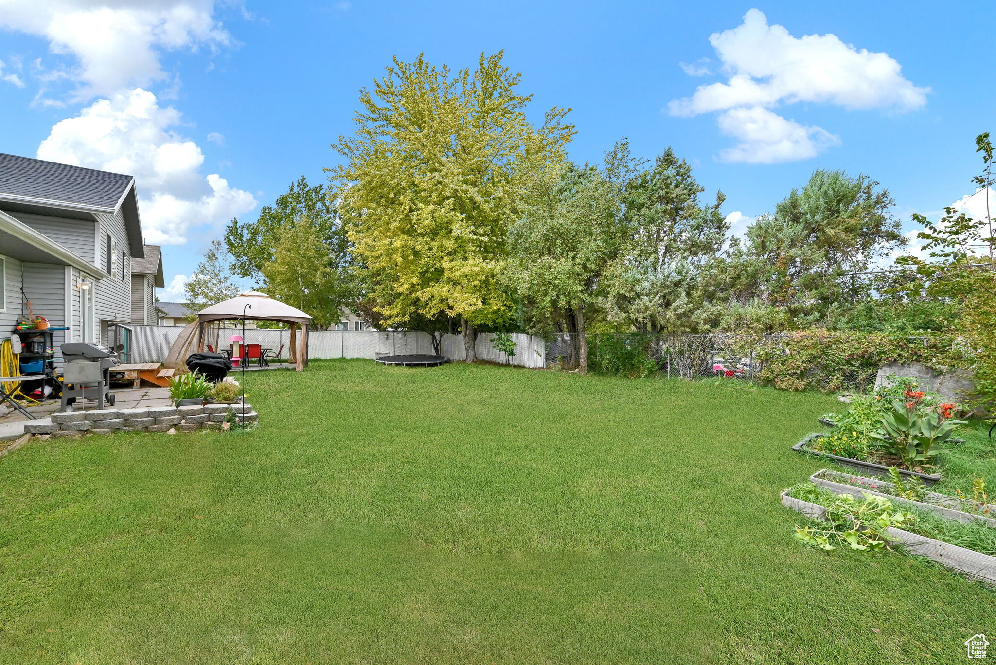 View of yard featuring a gazebo