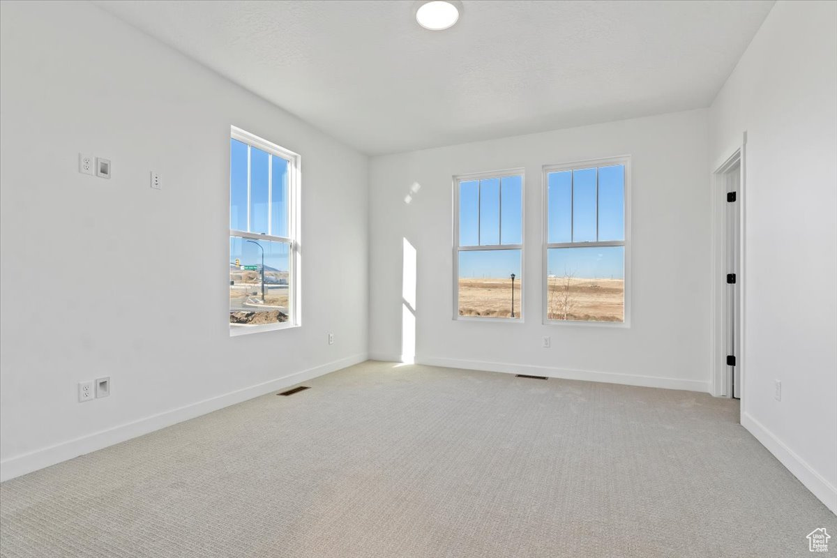 View of carpeted spare room