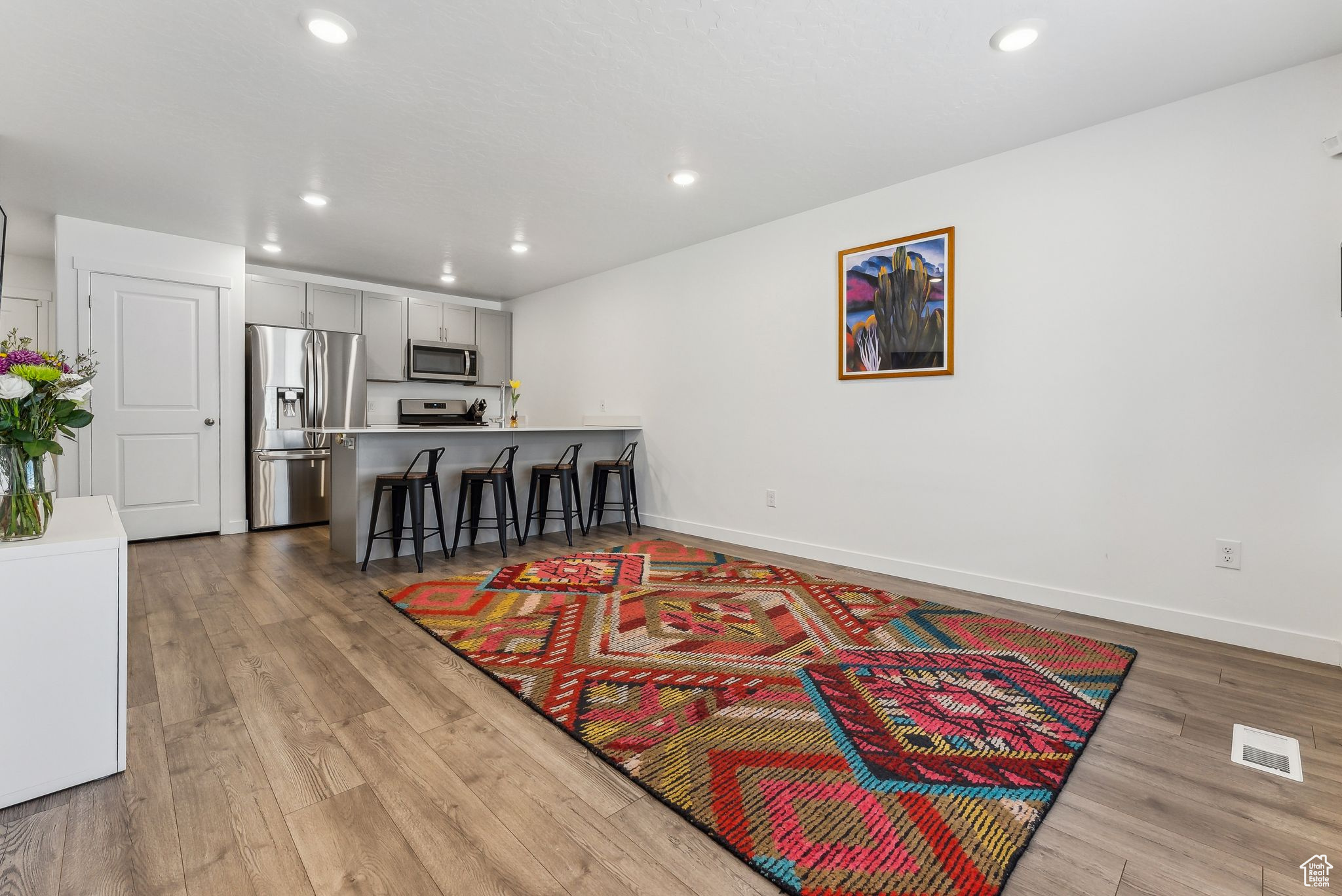 Interior space featuring light wood-type flooring