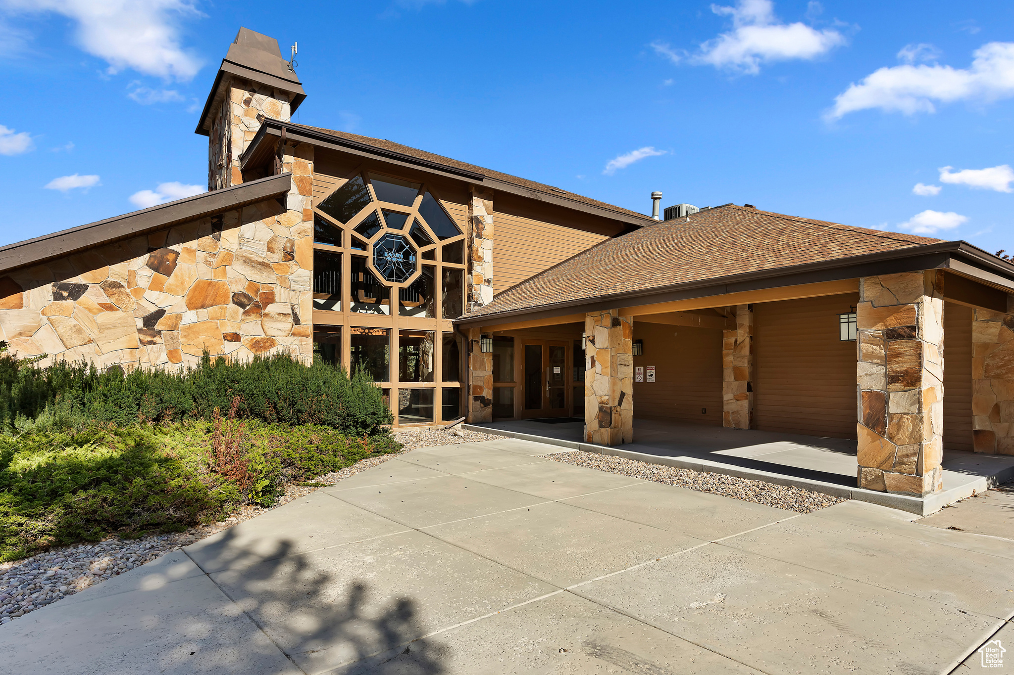 View of front of house with a patio